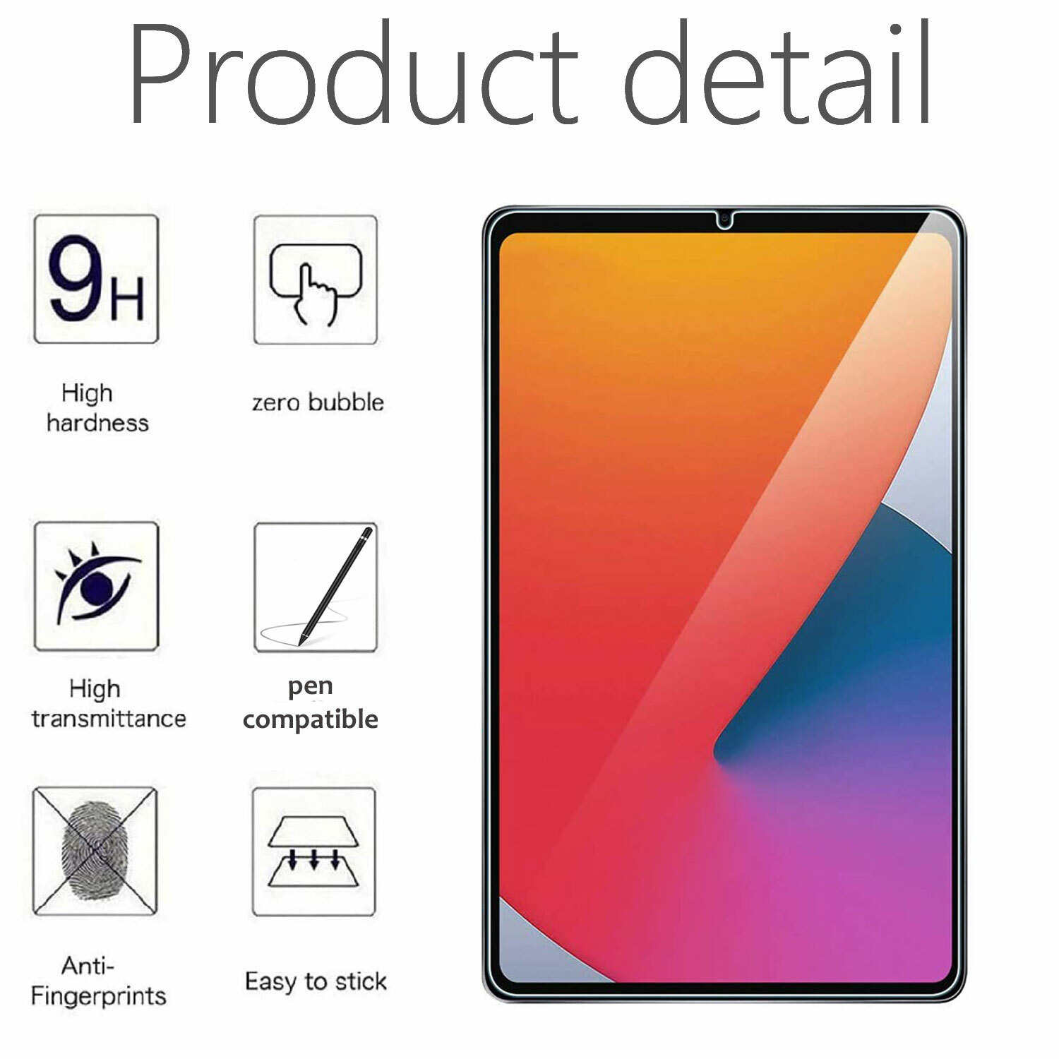 2 Pack For iPad mini 6 Tempered Glass Screen Protector 2021 iPad Mini 6 6th Gen