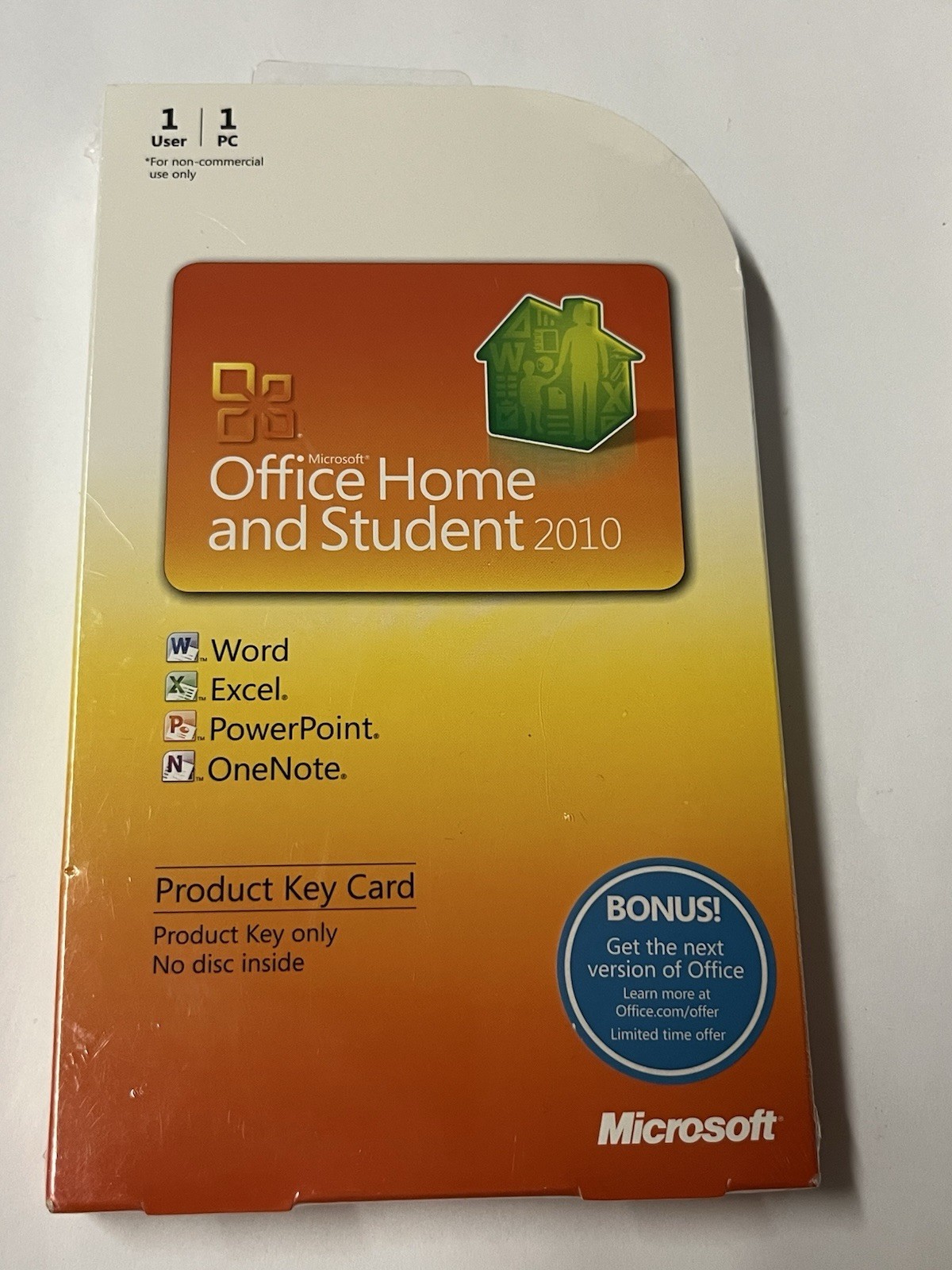 Microsoft Office Home And Student 2010 Product Key Card new Sealed
