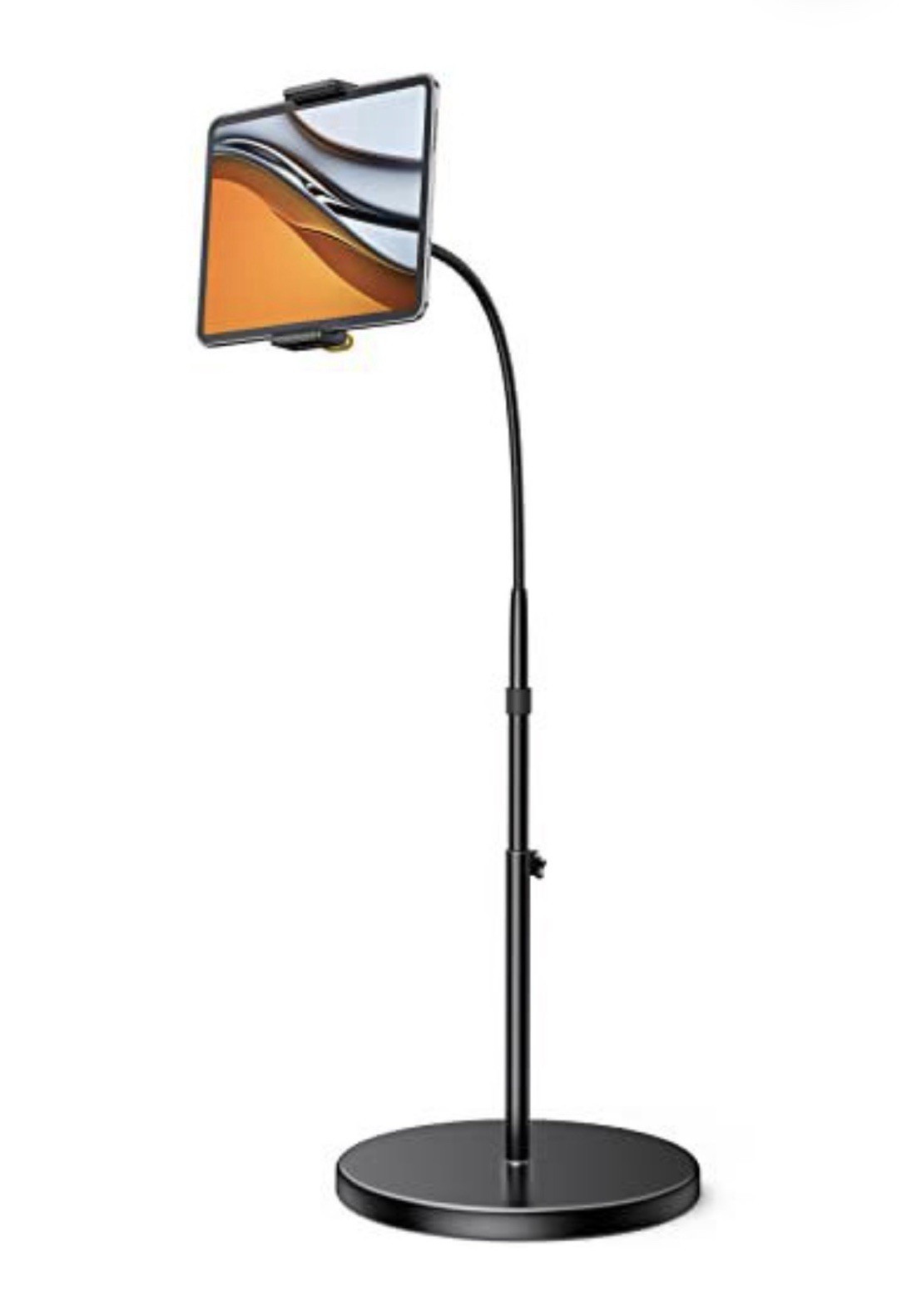 Lamicall FT01 Tablet Floor Stand Gooseneck 63in Adjustable Black Metal 4.7-13″
