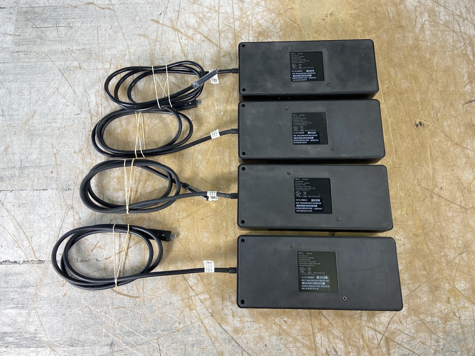(LOT OF 4) DELL WD19S (K20A) DOCKING STATION ONLY