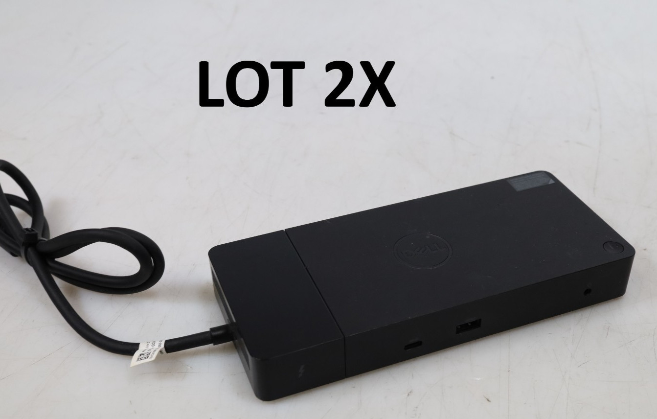 Lot 2x Dell WD19TB K20A001 Thunderbolt USB-C Docking Station