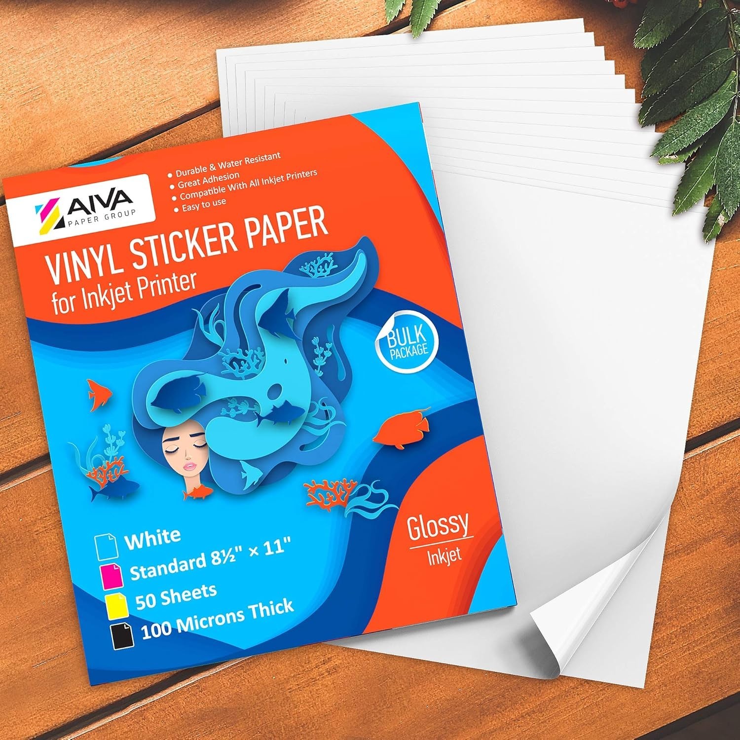 Printable Vinyl Sticker Paper – Waterproof Decal Paper for Inkjet Printer – 5…