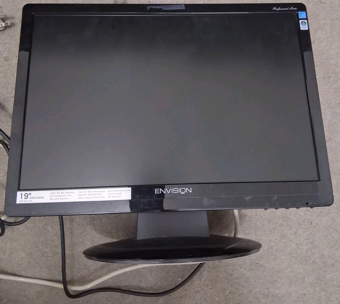 ENVISION PERIPHERALS G917W1 LCD WIDESCREEN CPU/GAME BLACK 19″ MONITOR + HOOKUPS!