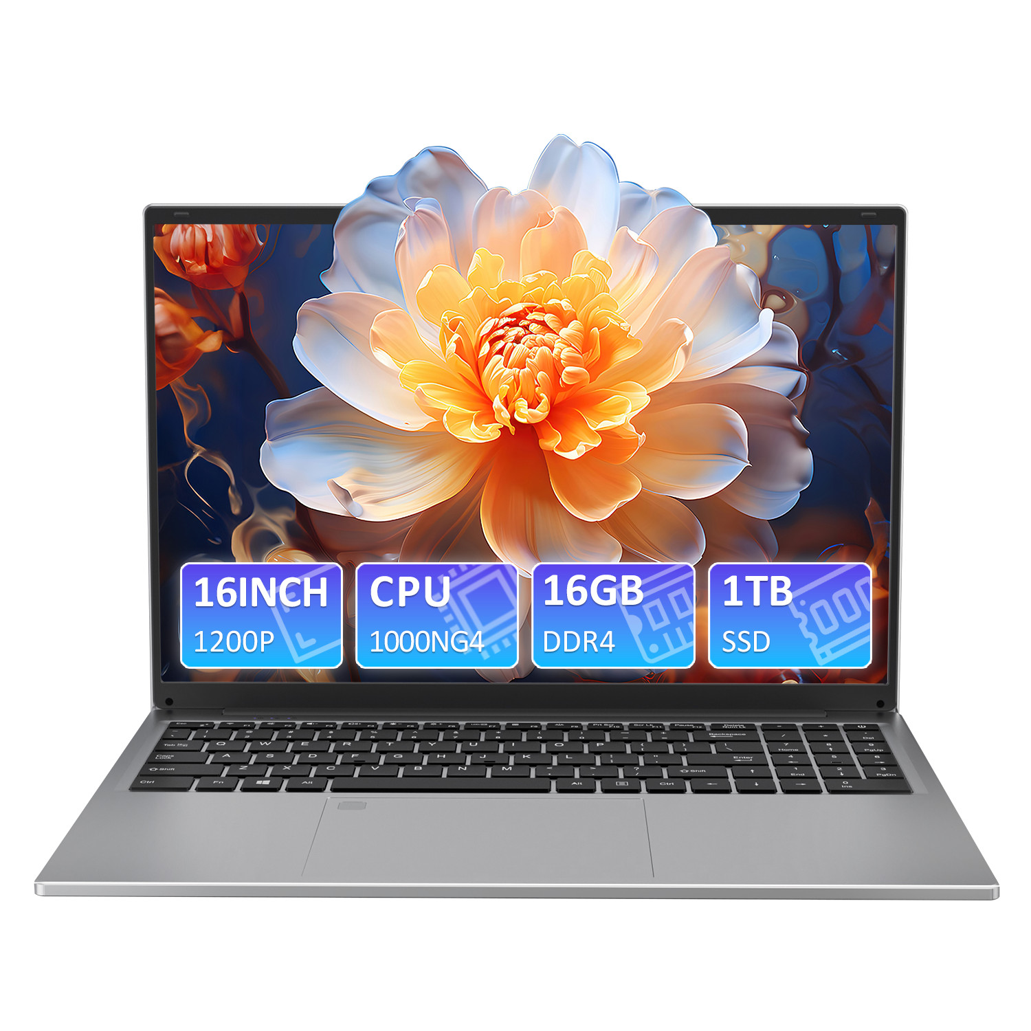 Auusda 16” Thin Laptop Intel i3 16GB RAM 1TB SSD W11 Pro WiFi6 TypeC IPS FHD