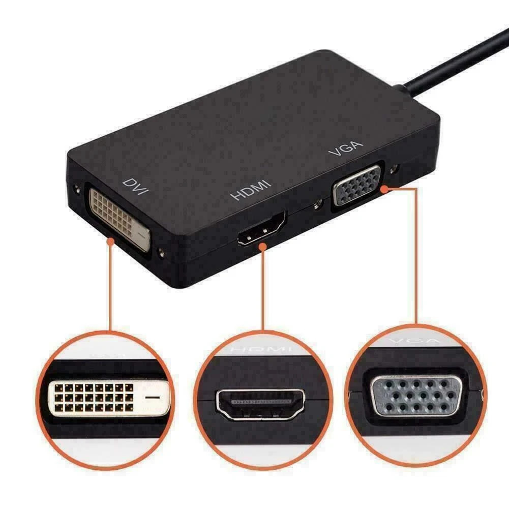 3 In 1 Displayport DP Male To HDMI/DVI/VGA Female Adapter Converter Cable LOT