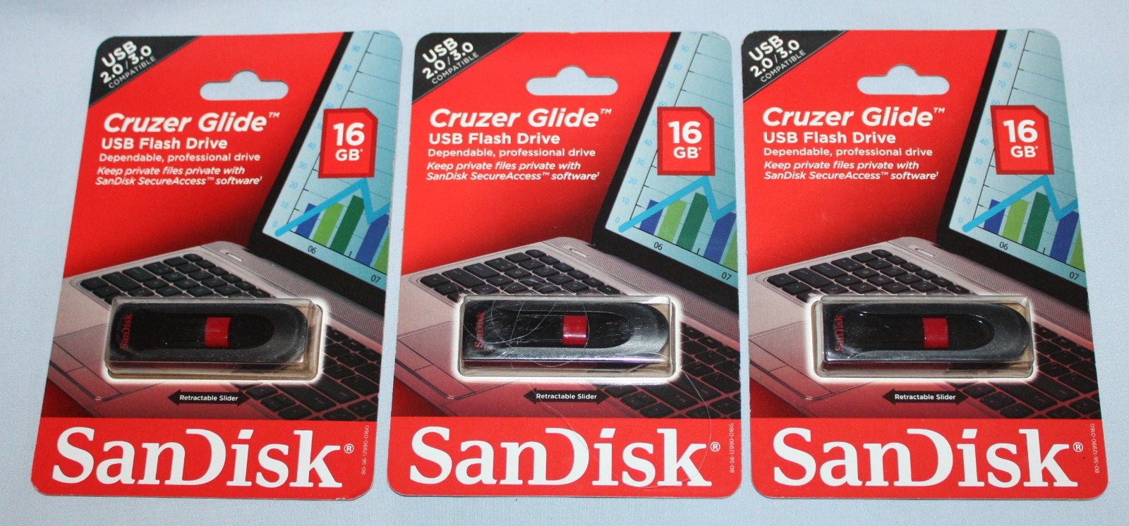 10 NIP SanDisk Thumb Flash Drives ~ 2 Spark 64GB ~ 5 Blade 32GB ~ 3 Glide 16GB