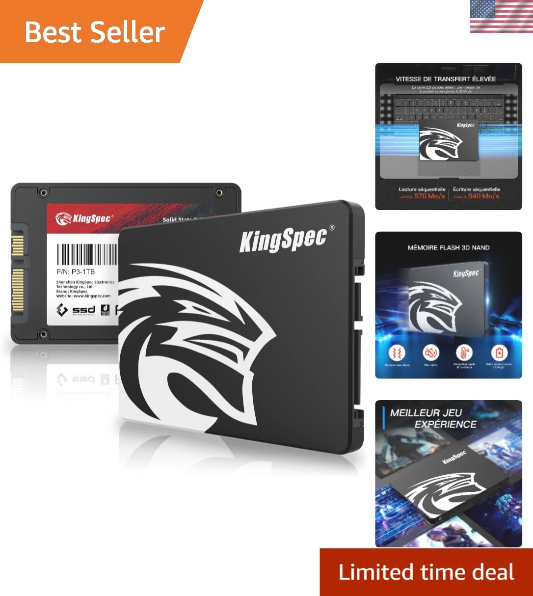 1TB 2.5-Inch Internal SSD – Enhanced Performance with 560MB/s Data Transfer Rate