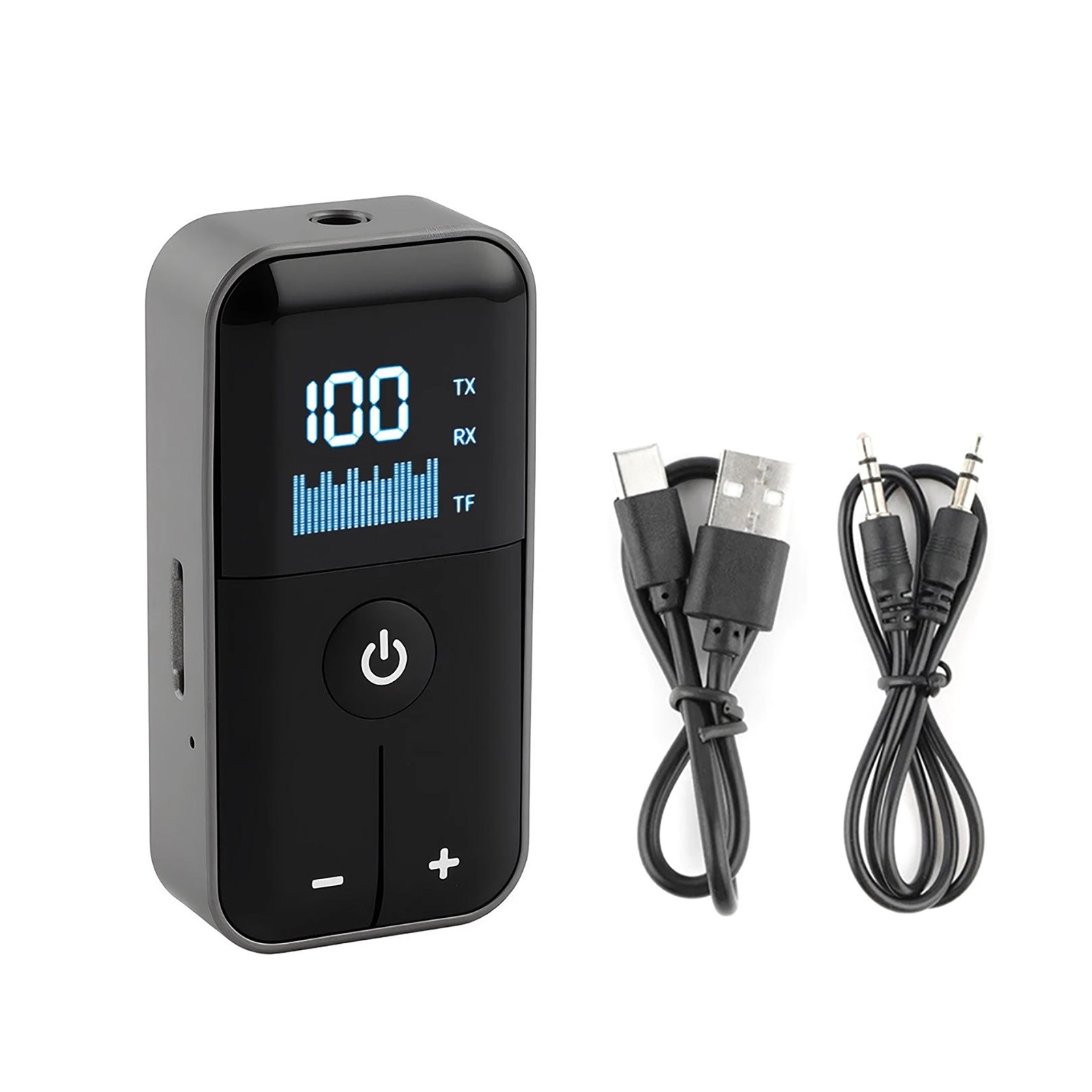 Bluetooth 5.4 Transmitter and Receiver with Battery Indicator 3.5mm Aux Adapter