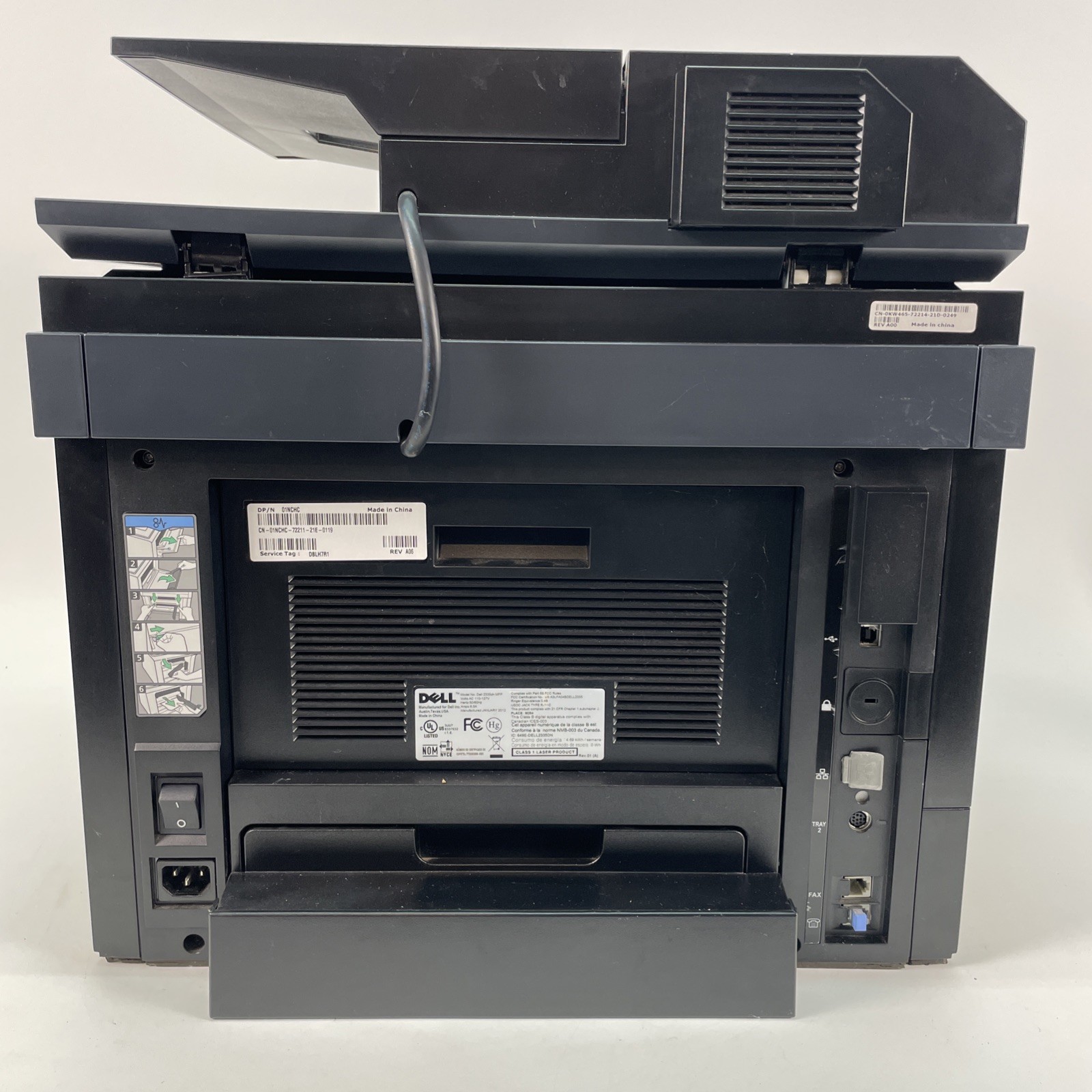Dell 2335dn Monochrome All In One Printer Duplexer Pg. Ct. 8822 WORKING Video