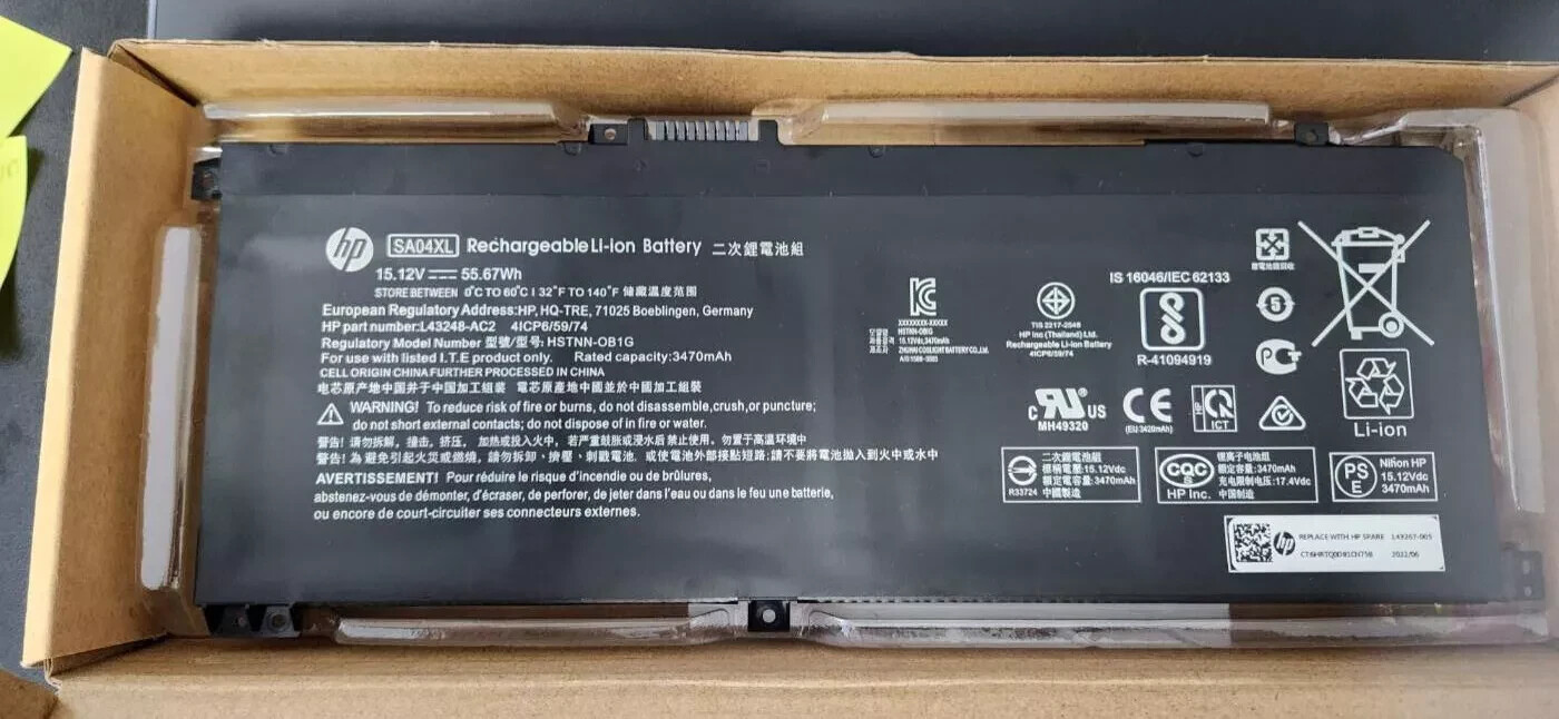 Genuine SA04XL Battery for HP Envy X360 15m-ds0011dx 17t-cg100 15M-DR L43267-005