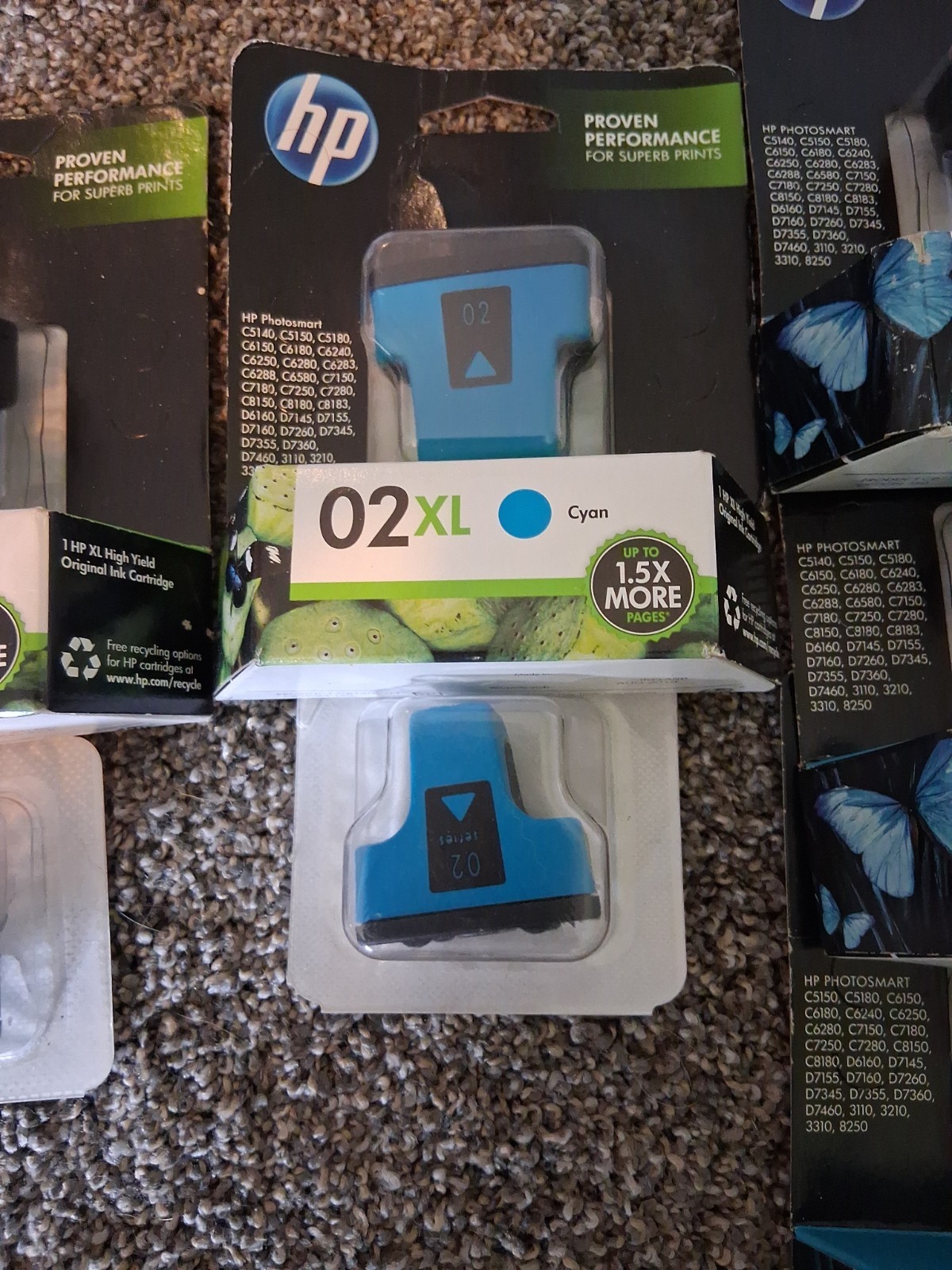 HP 02 Ink Cartridges New Sealed NOS Some Damage On Packages Mixed Colors/Lot