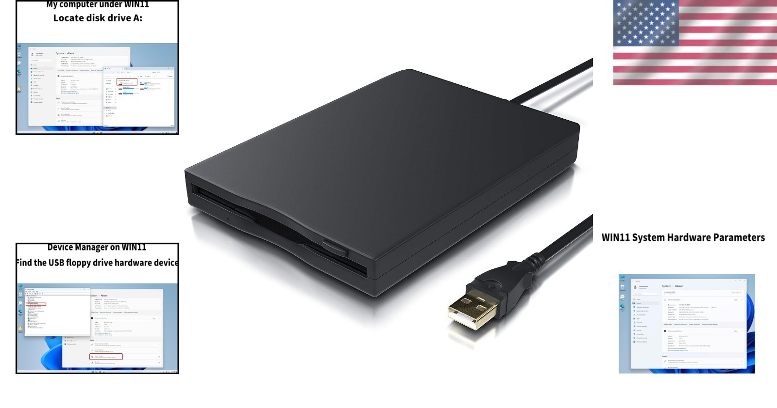 Plug and Play 1.44 MB USB Floppy Disk Reader – Supports Windows 11 to XP