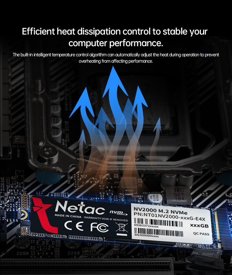 Netac 1TB 512GB 256GB M.2 2280 Internal Solid State Drive PCIe Gen3x4 NVMe SSD