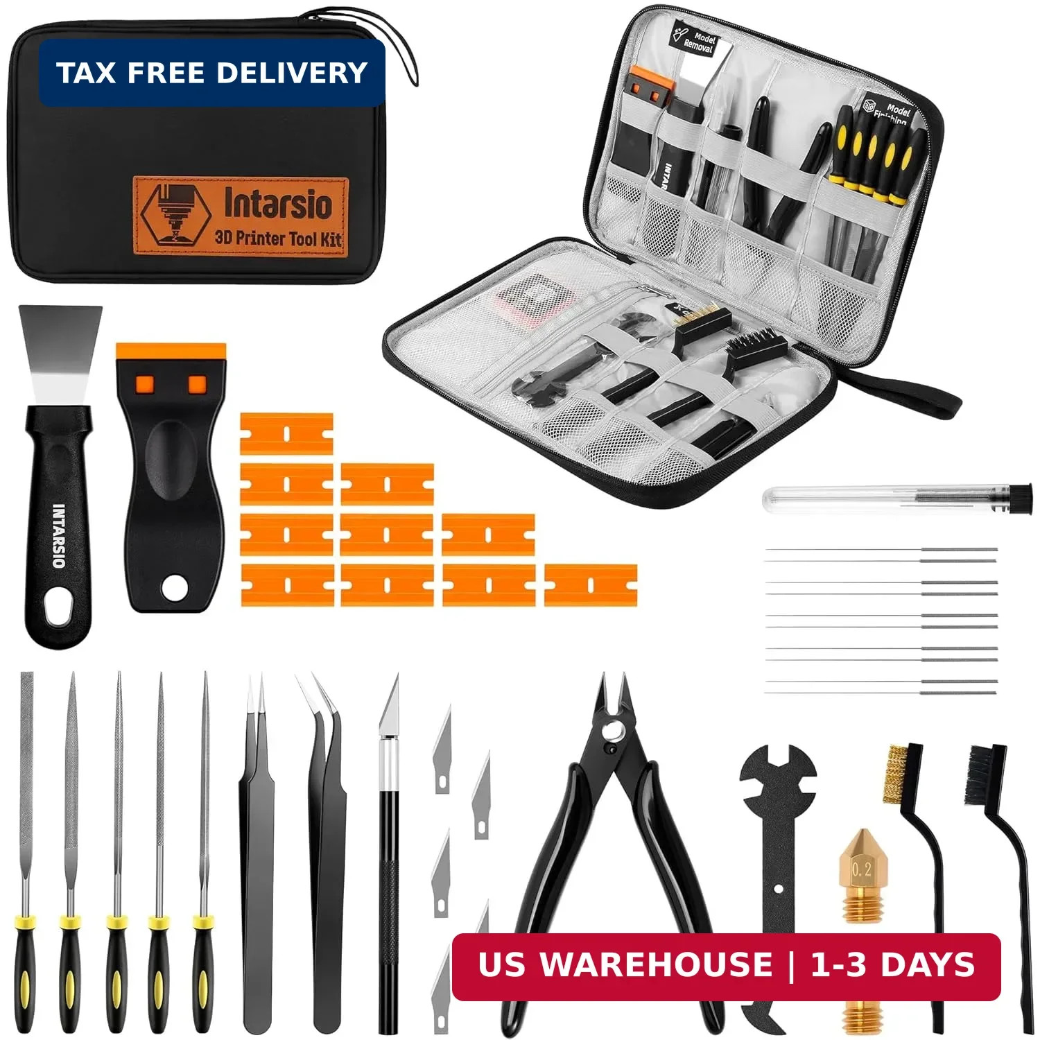 3D Printer Tools Kit, 34pcs 3D Printer Accessories for All FDM/SLA Printers Incl