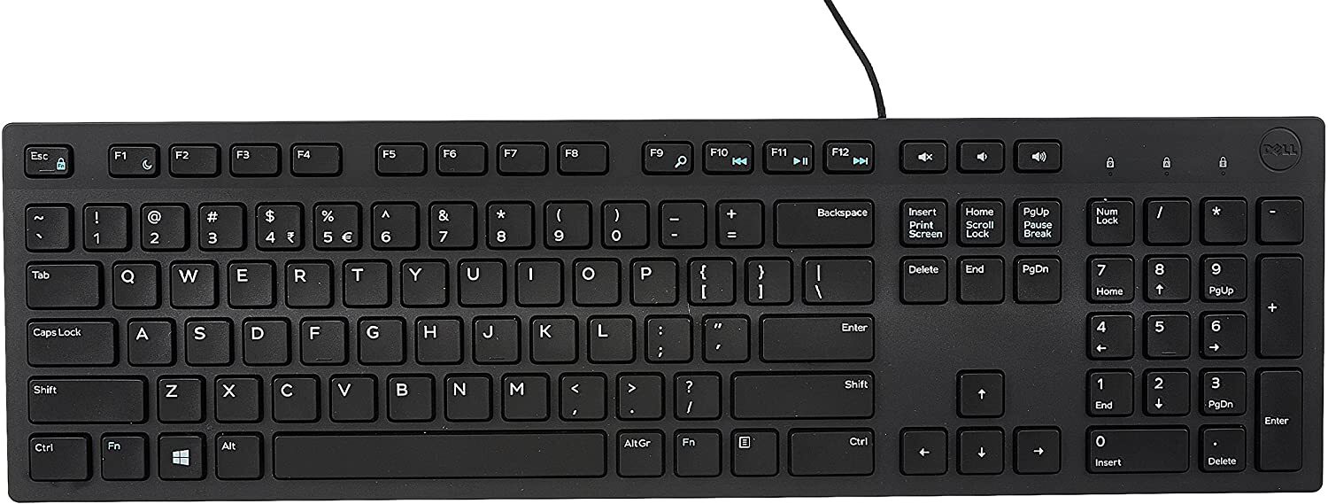 Lot Of 5 New Dell Wired USB Keyboard Black KB216-BK-US Black