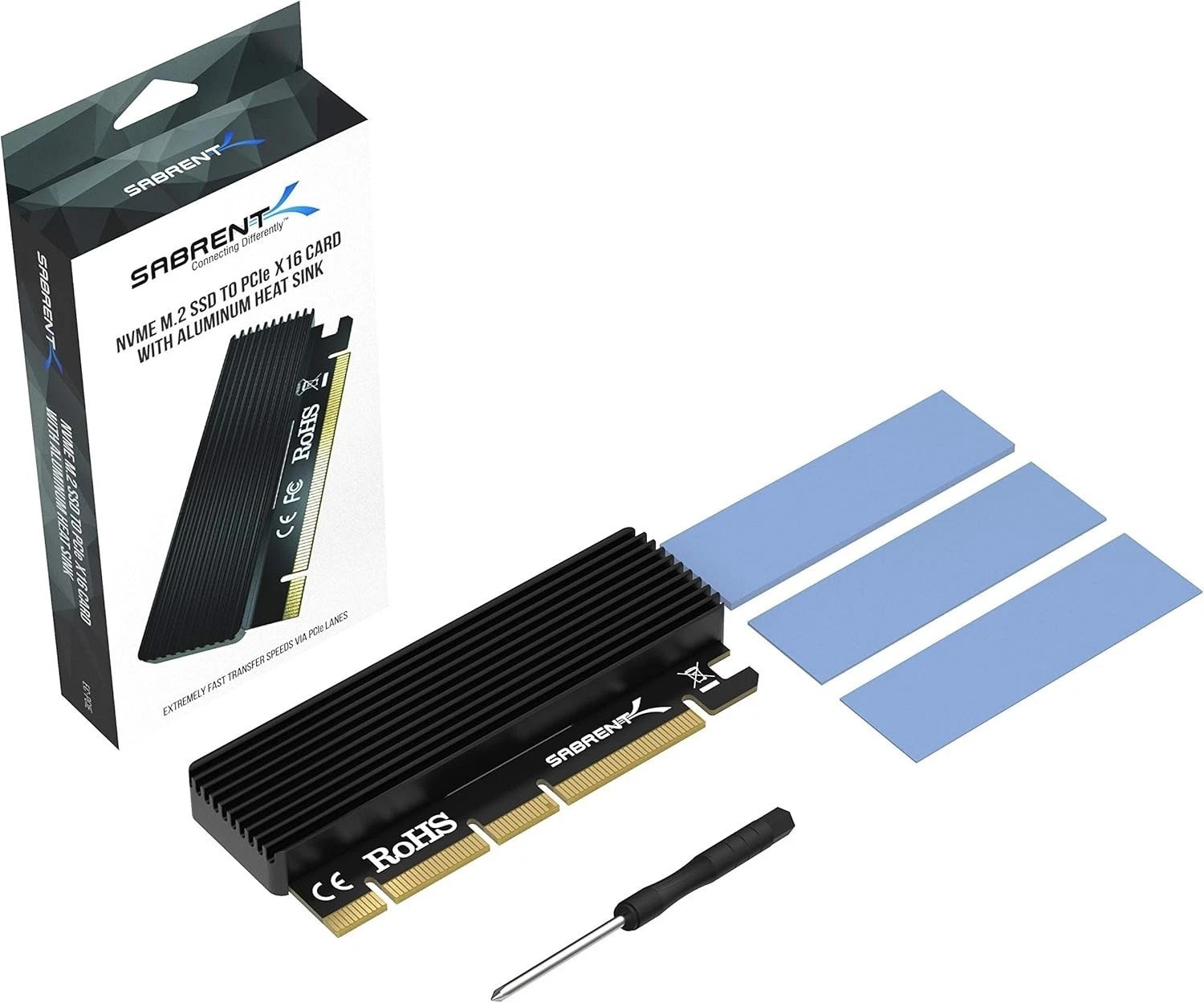 Ultra-Fast M.2 NVMe SSD PCIe X16/X8/X4 Adapter with Aluminum Heatsink