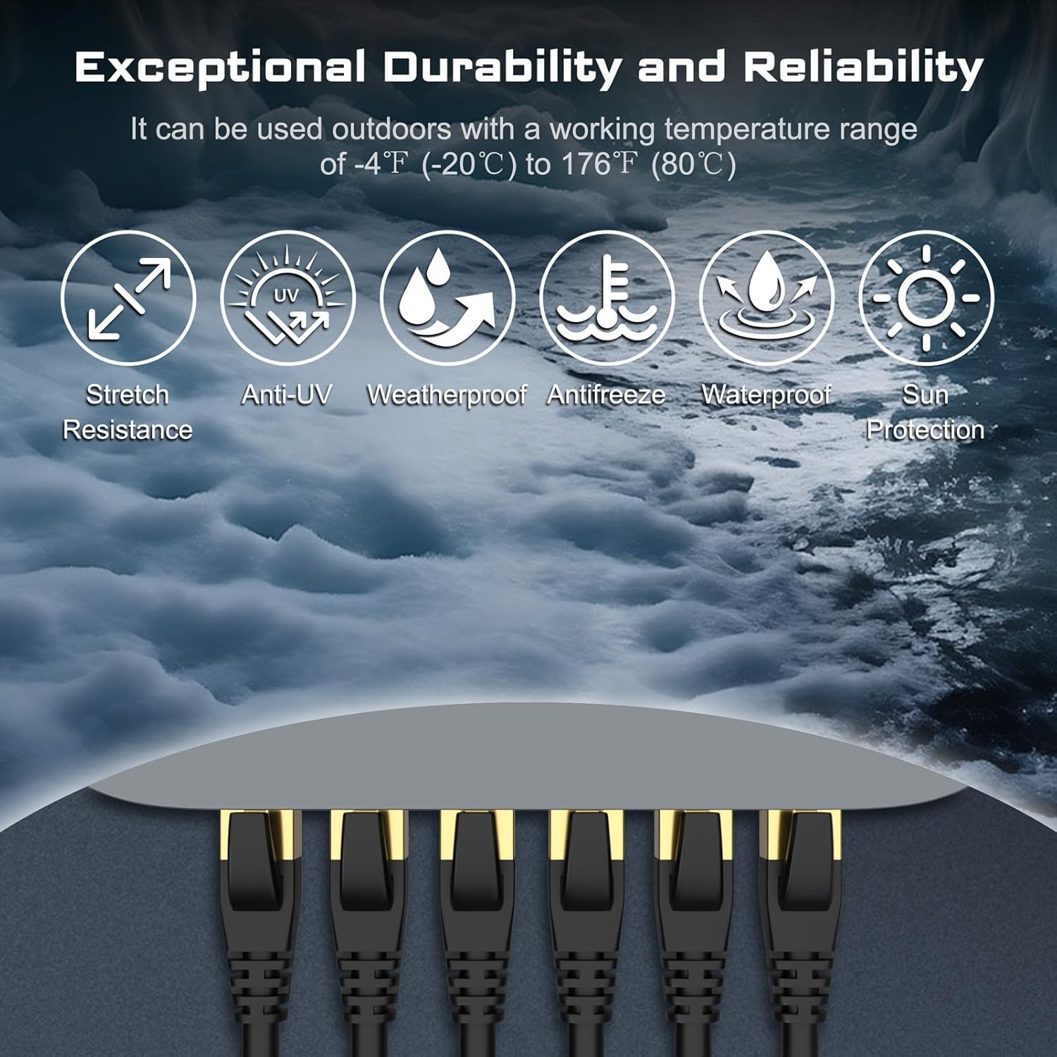 Cat 8 Ethernet Cable 6FT – Heavy-Duty, 2000MHz, Gold-Plated for All Devices