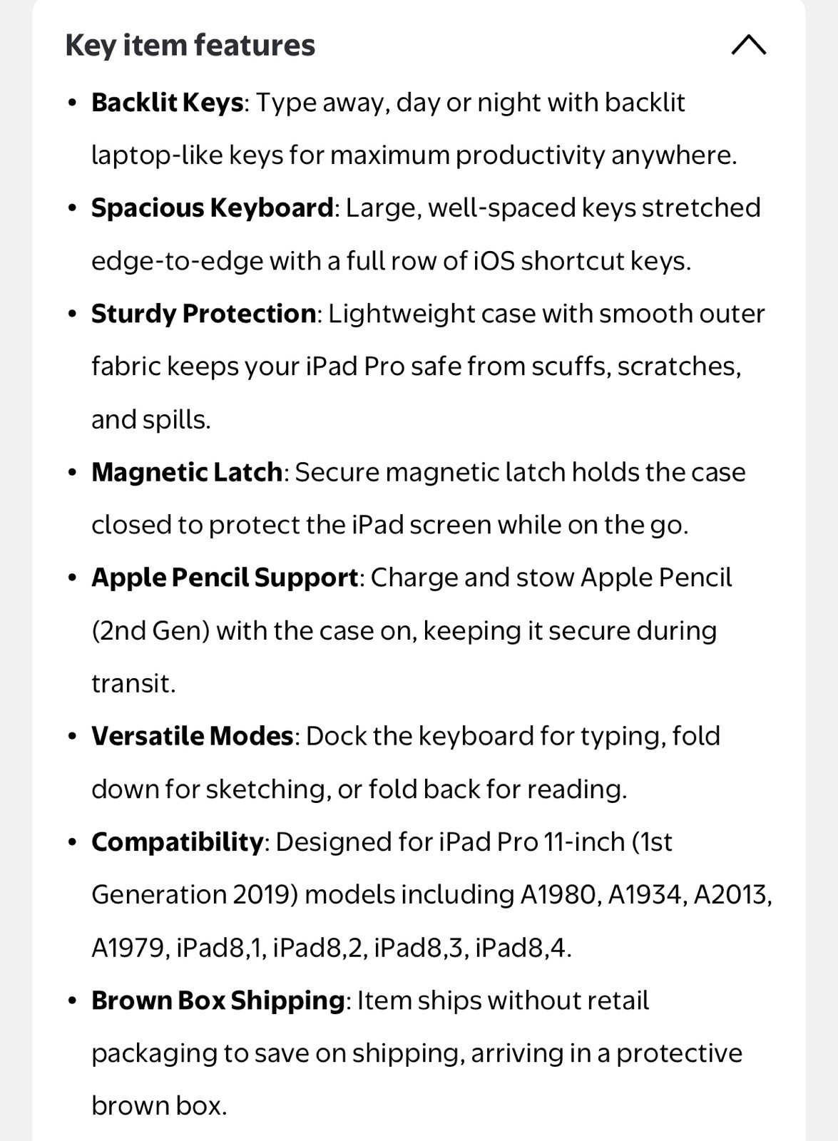 Logitech Slim Folio Pro Backlit Keyboard Case For Apple iPad Pro 11 (920-009121)