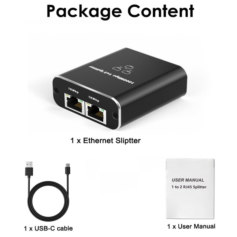 RJ45 Gigabit Ethernet Splitter 1000Mbps LAN Network Internet 1 to 2 Adapter lot