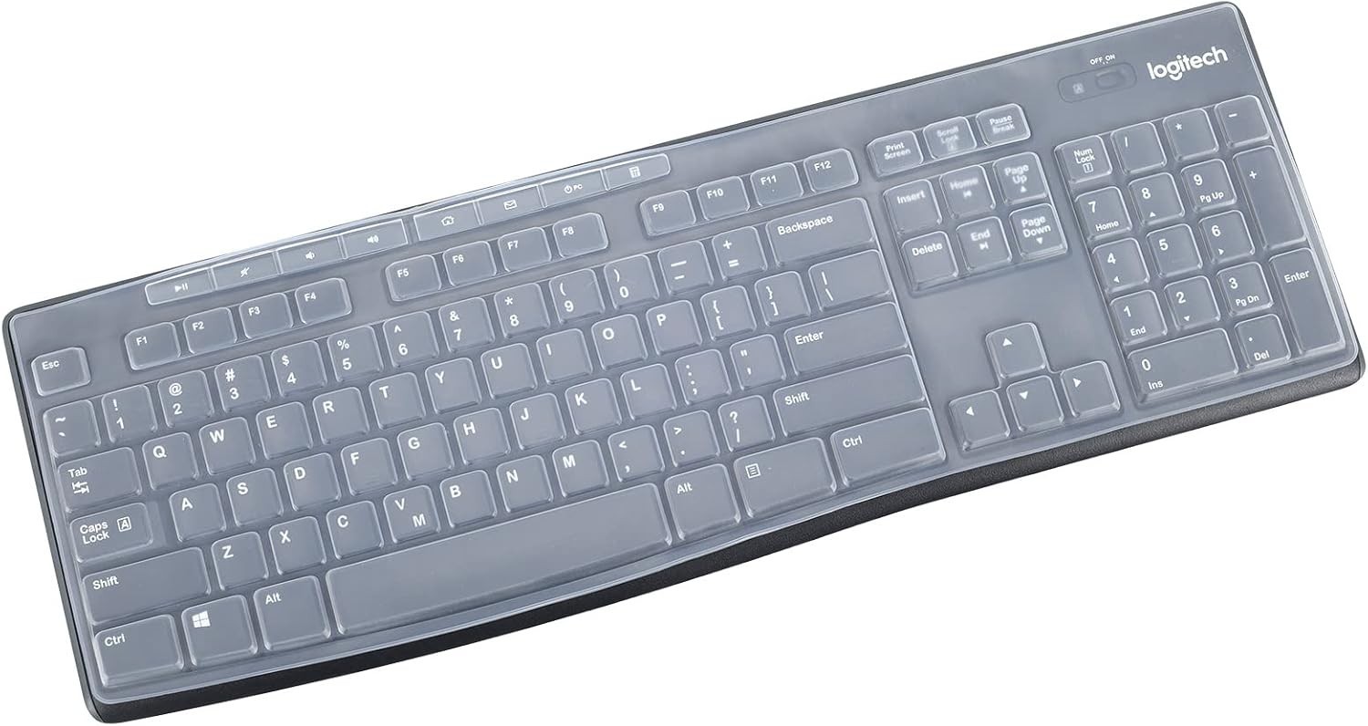 Fingerprint and Scratch Resistant Keyboard Skin for Logitech MK270 MK295 – Clear