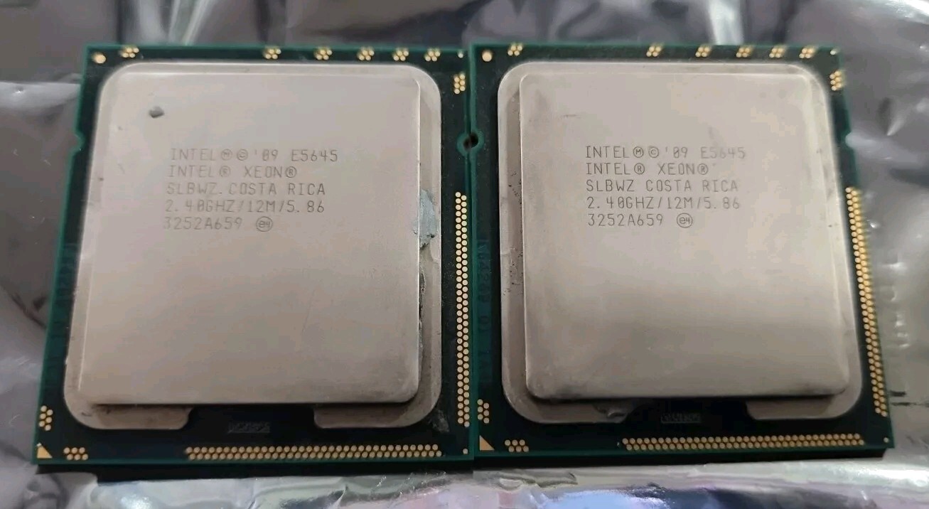 Two Intel XEON E5645 2.40GHz 12M CPU Processors