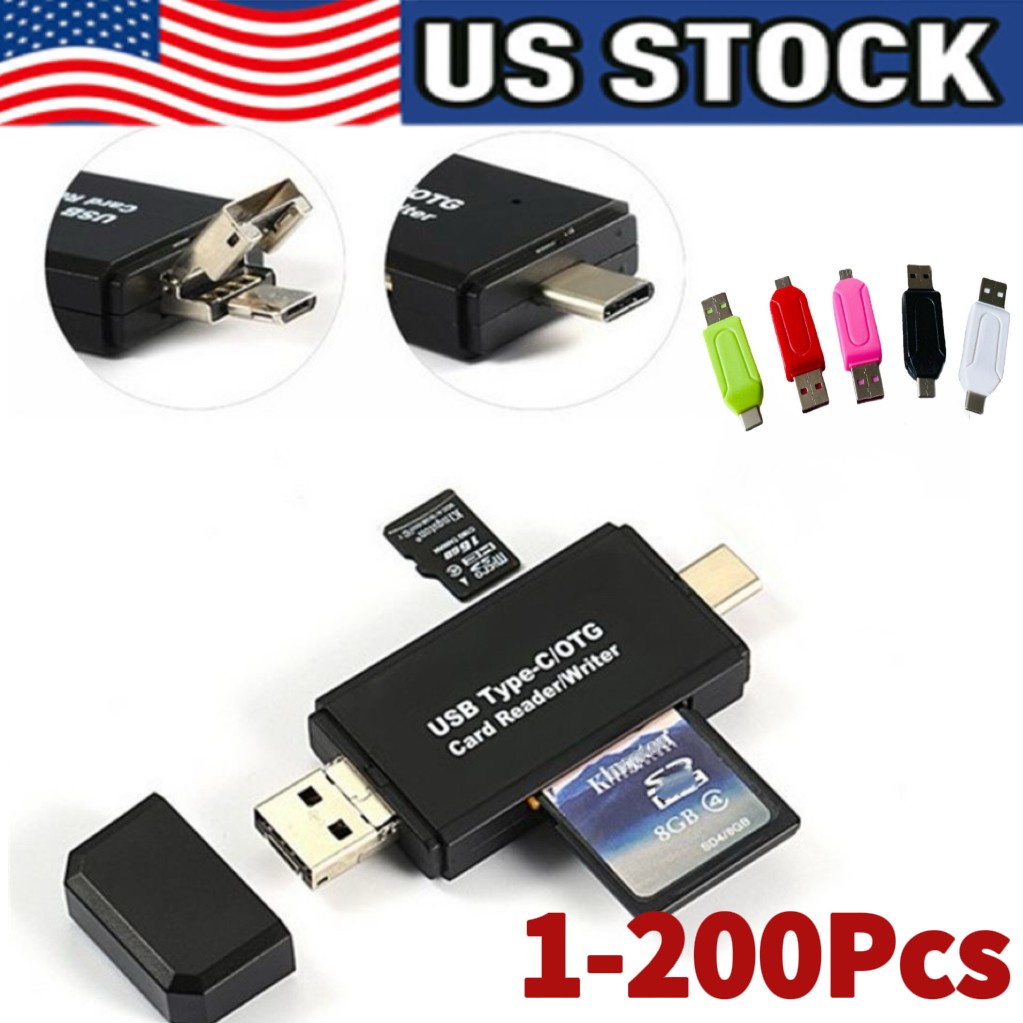 Card Reader USB 2.0 Type C Micro TF OTG Smart Memory Adapter Laptop Computer Lot