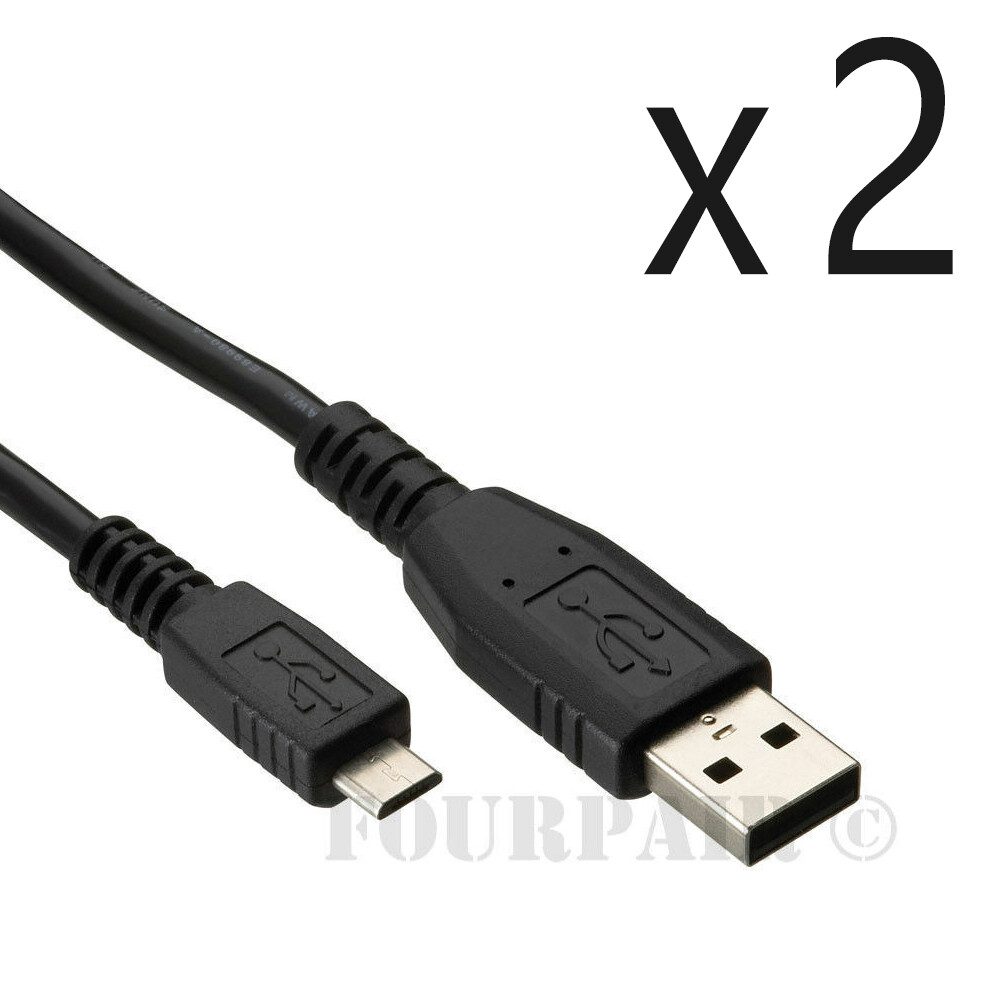 2 Pack – 1.5ft 18in USB 2.0 A Male to Micro B 5pin Data Sync Charger Cable Cord