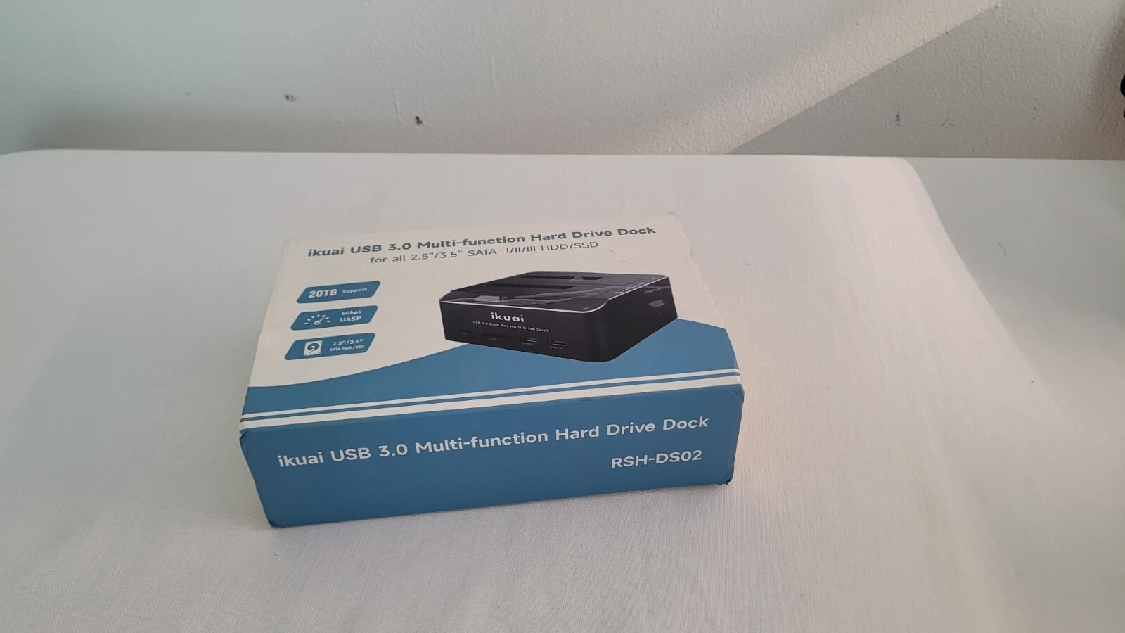 ikuai SATA to USB 3.0 Dual Bay Hard Drive Dock for 2.5/3.5 SATA HDD SSD