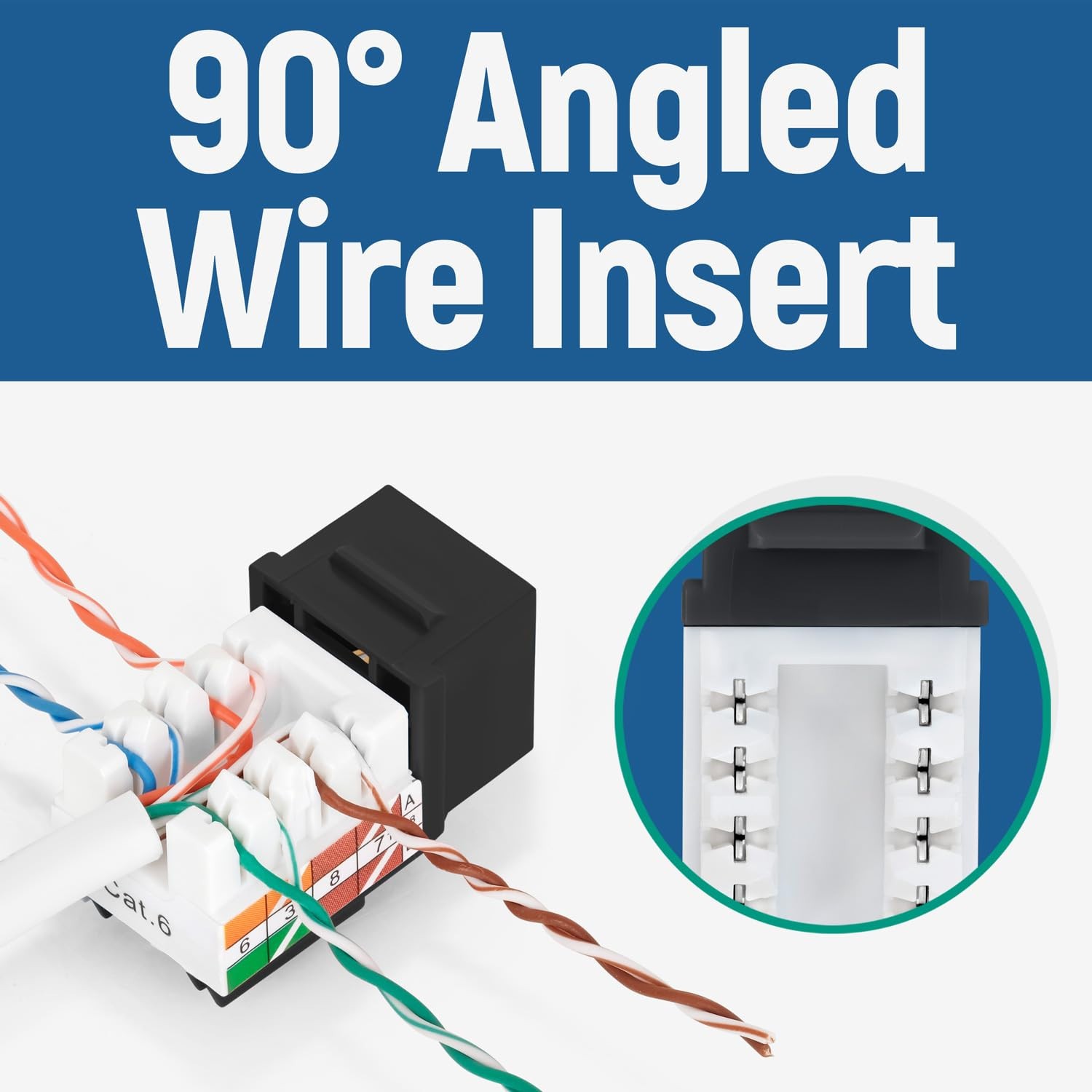 Everest 90° Angled RJ45 Cat6 Keystone Speedy + 50 RJ45 Everest easyJACK -90° Kit