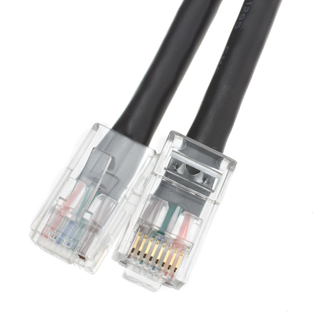 LOT 10 PIECES 7FT Cat5e Black Copper Ethernet Patch Cable Bootless POE Compliant
