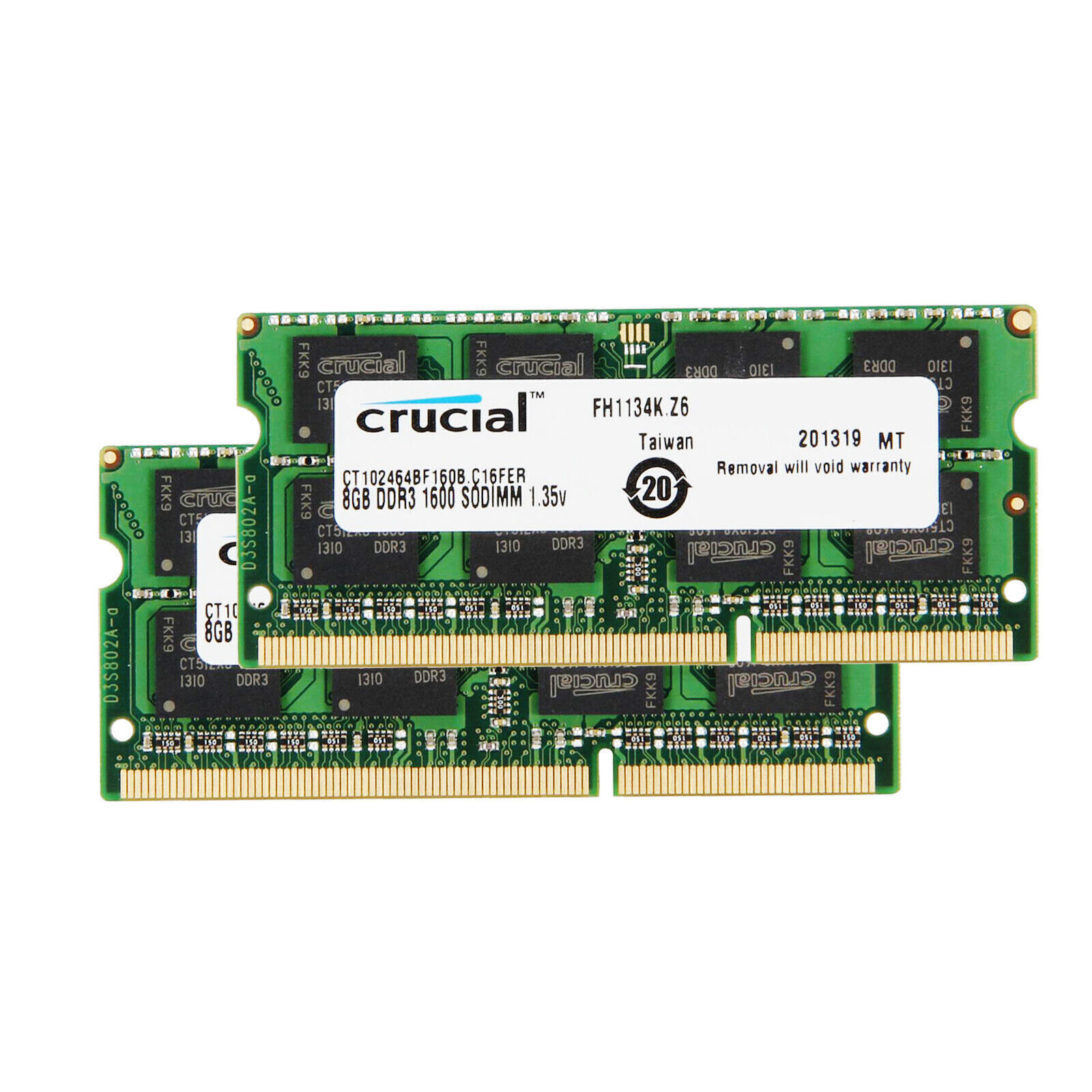 Crucial 16GB (2x8GB)Kit DDR3L 1600MHz PC3-12800 204-Pin Laptop Sodimm Memory RAM