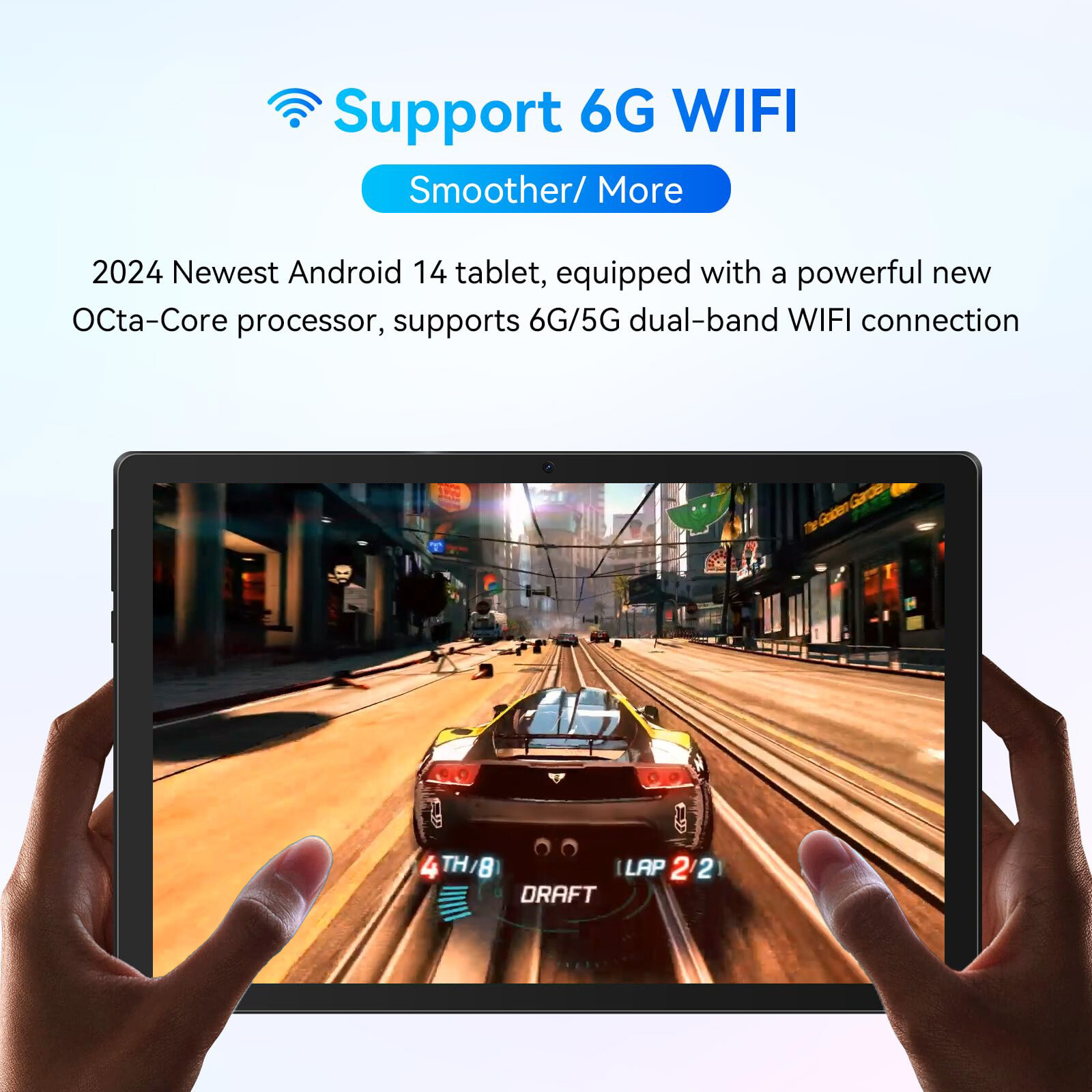 AEEZO 10 inch Octa-Core Android 14 Tablet 10+128GB,Dual Camera Bluetooth WIFI