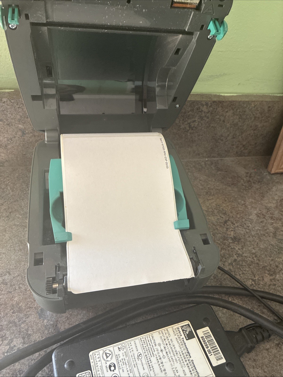 Zebra GX420D Thermal Label Printer Power Cord + USB Working