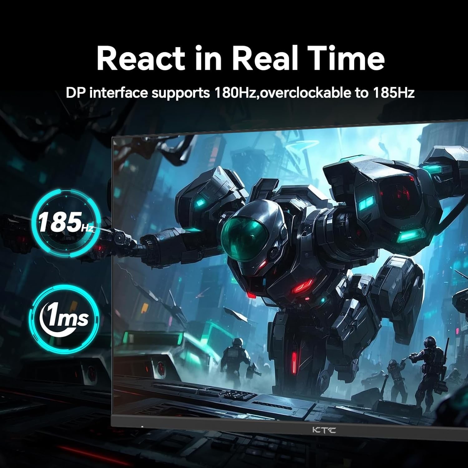 KTC H24T7 24″ Gaming Monitor 180Hz,2K 1440P Computer Monitor,Fast IPS,HDR400,1ms