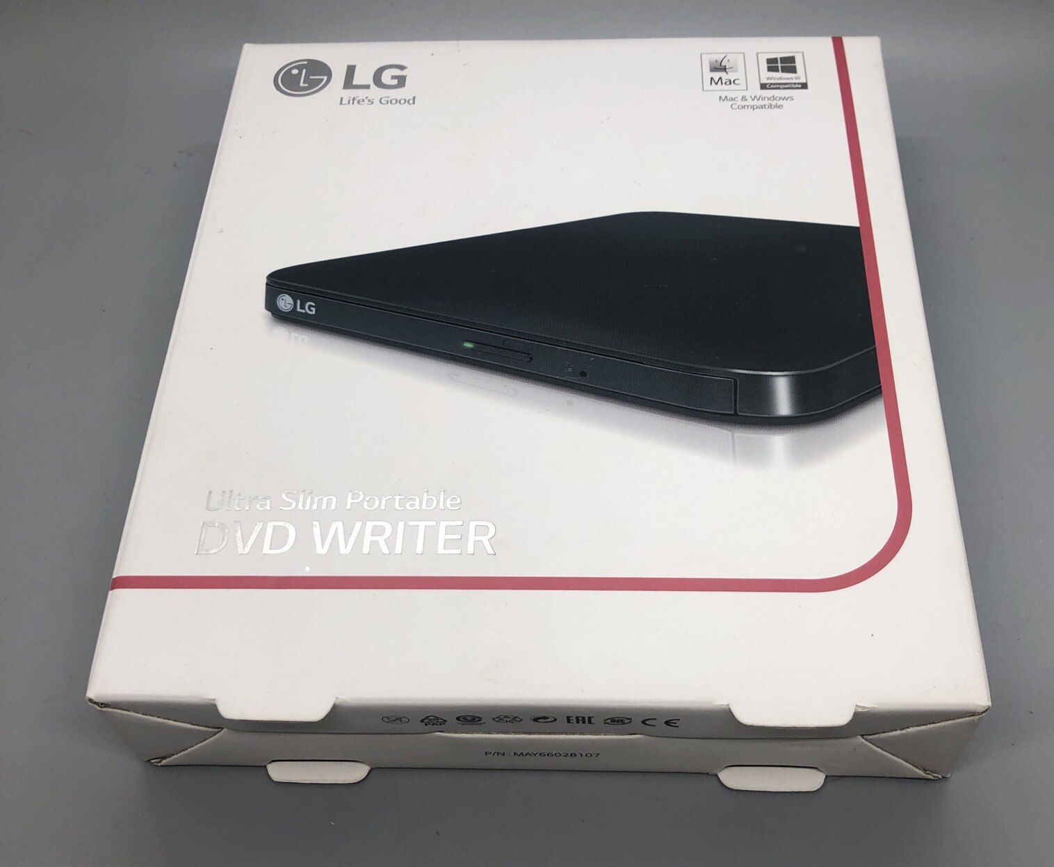 LG Ultra Slim Portable DVD SP80NB80 Writer Mac/Windows Compatible – New In Box