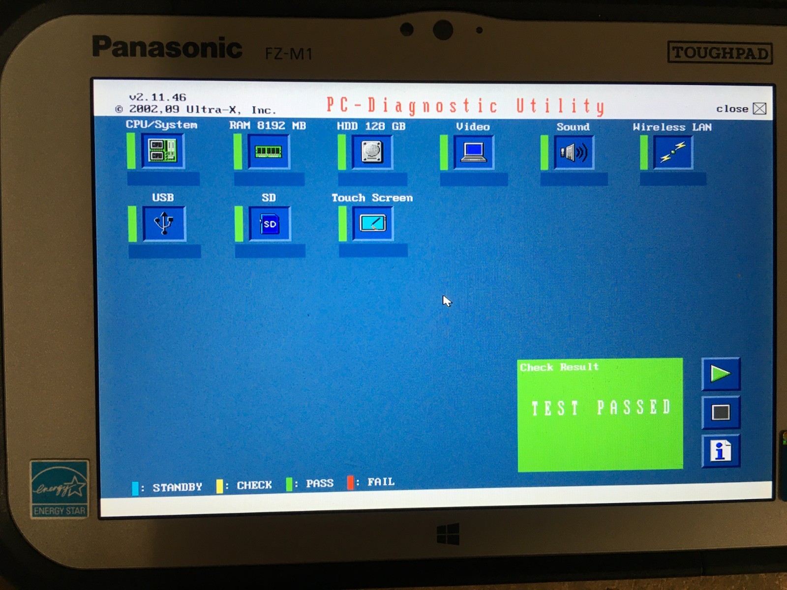 4740 Hours Panasonic TOUGHPAD FZ-M1 7″ Core i5-4302Y 1.60GHz 128GB 8GB Win10
