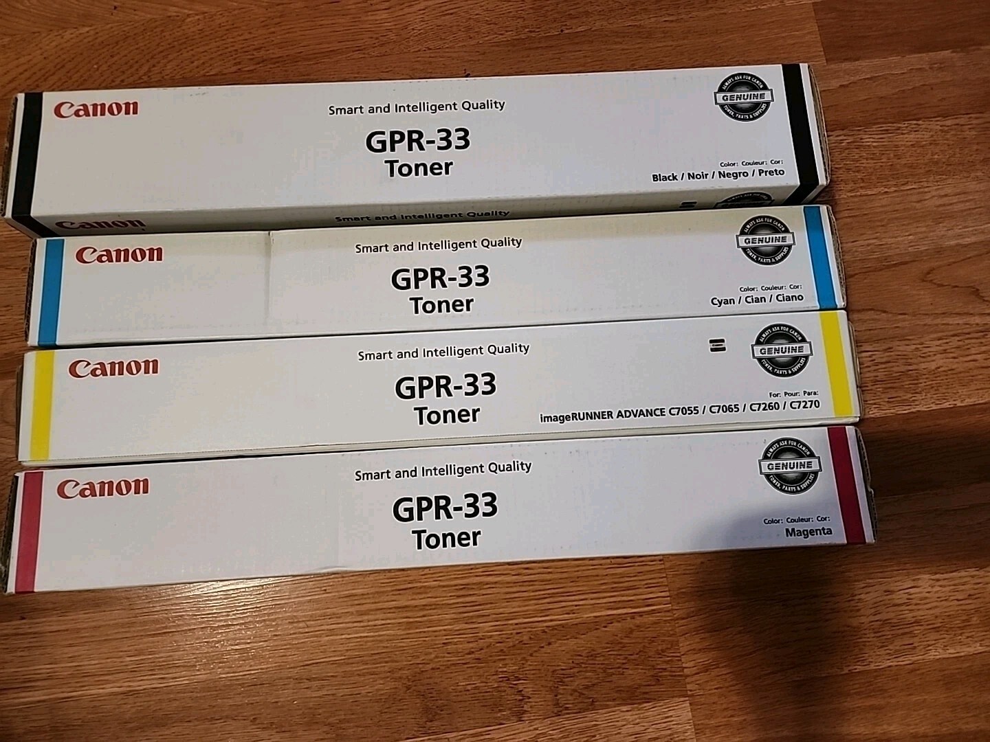 SET of 4! CANON GPR-33 OEM Black Cyan Yellow Magenta Toner Cartridges / SEALED