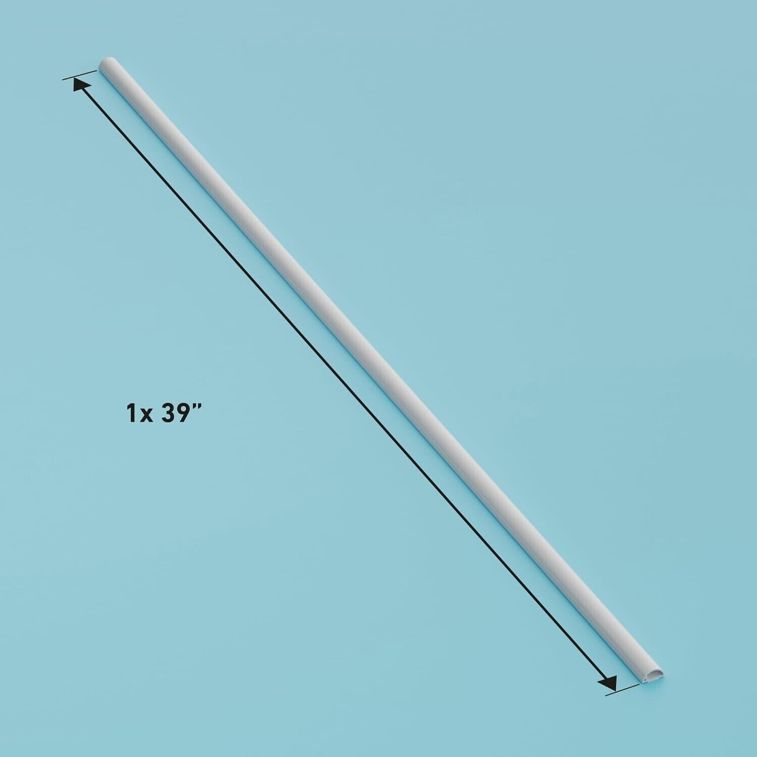 2x1in D-Line White TV Cable Raceway On-Wall Cord Cover | 39 Inch Large Paintable