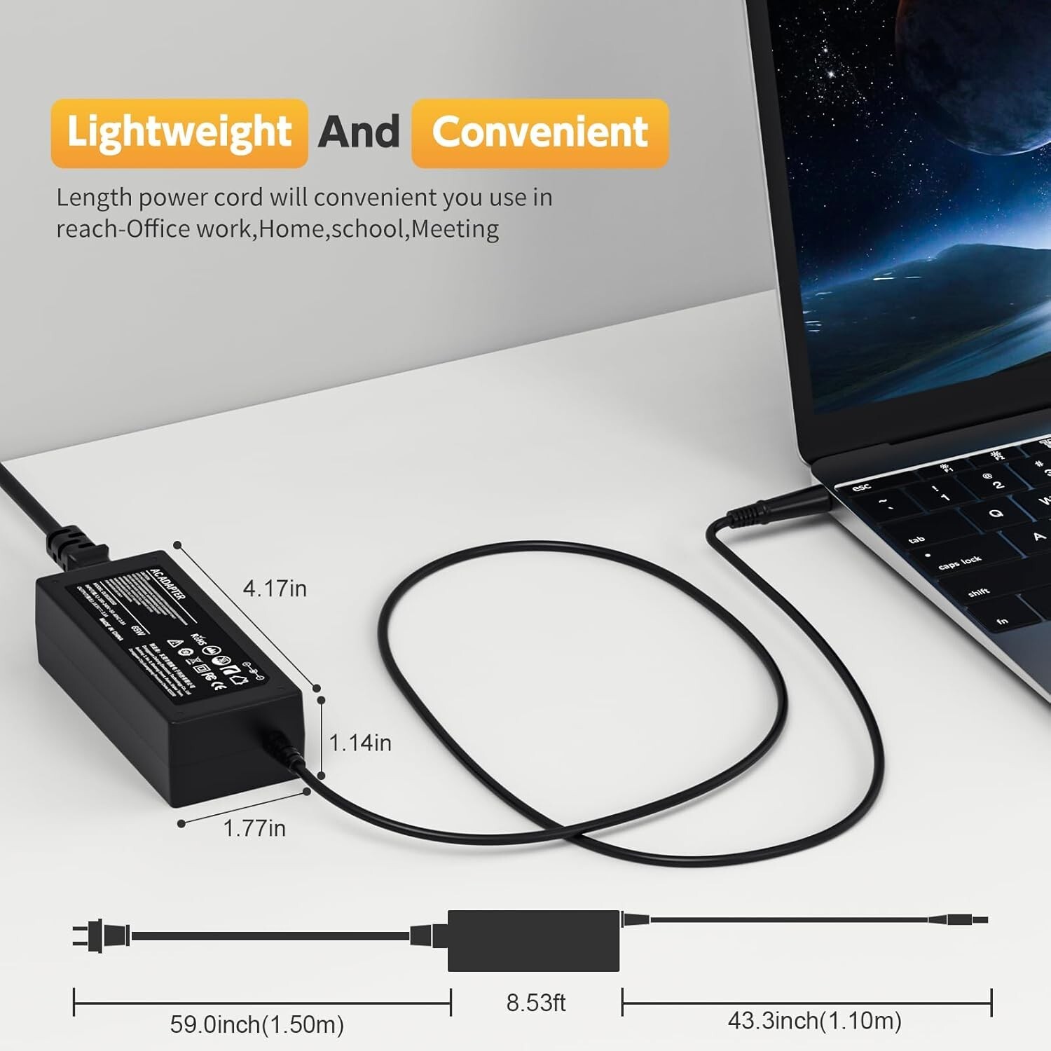 Compatible HP Pavilion G6/G7/DV4-7 18.5V 3.5A 65W Laptop Charger Power Cord
