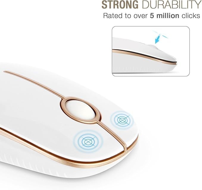 Wireless Mouse, 2.4G Slim Portable Computer Laptop Mouse with Nano Receiver
