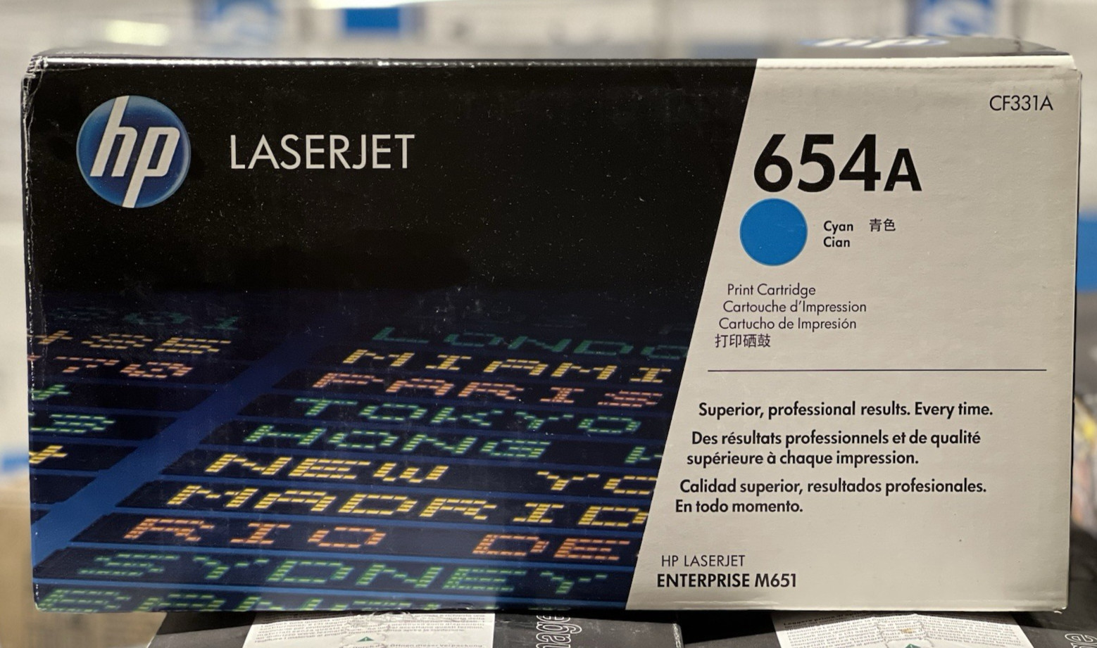 Original HP 654A LaserJet Cyan Toner Cartridge (CF331A)