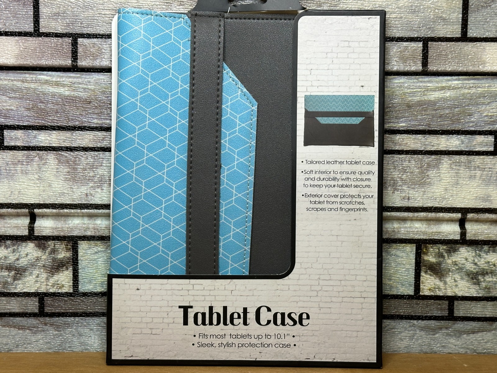 Tailored Leather Tablet Case Fits Up To 10.1” (Teal and Grey) see pics