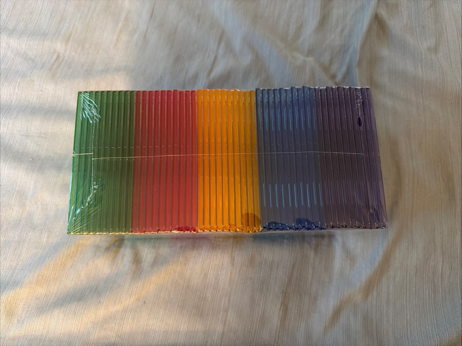 SLIM CD Jewel Cases Slimline 5.2mm Lot (50) 10/Each Color – PurpleBlueYellow,Pin