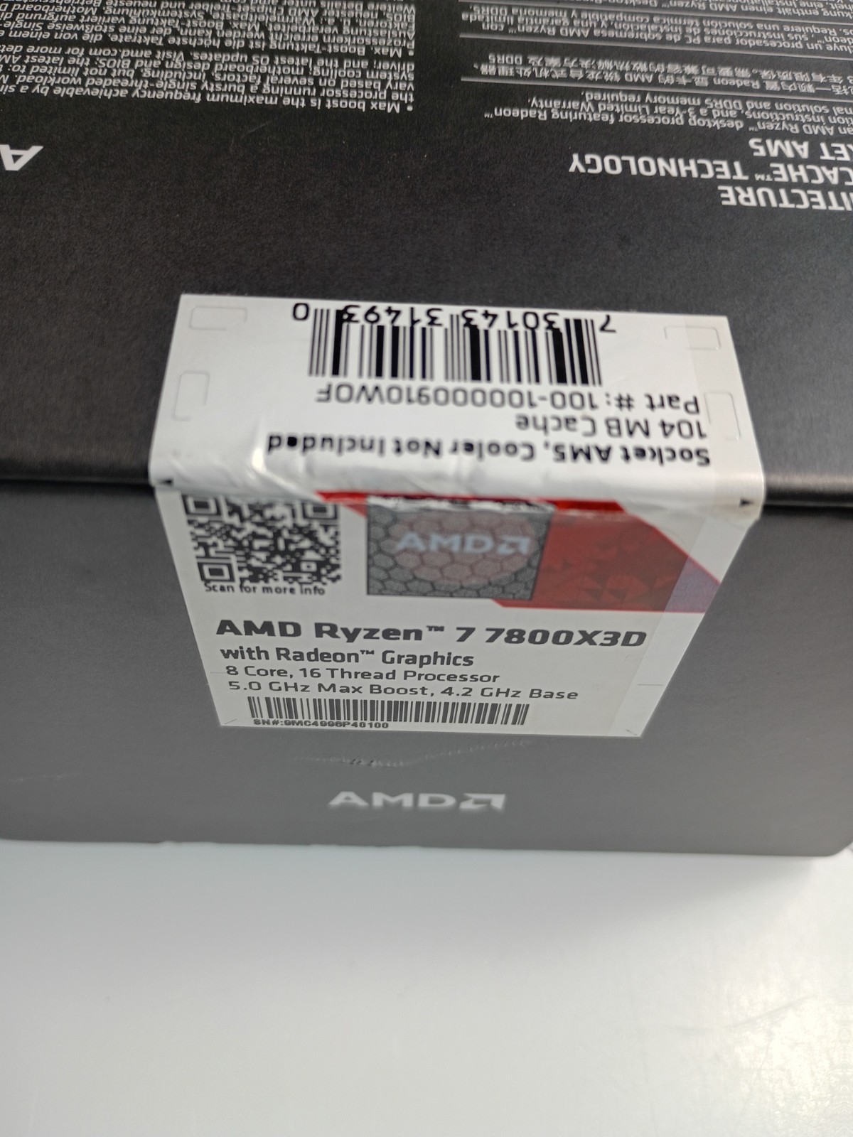 AMD Ryzen 7 7800X3D Processor 5 GHz, 8 Cores Socket AM5 ( NEW SEALED