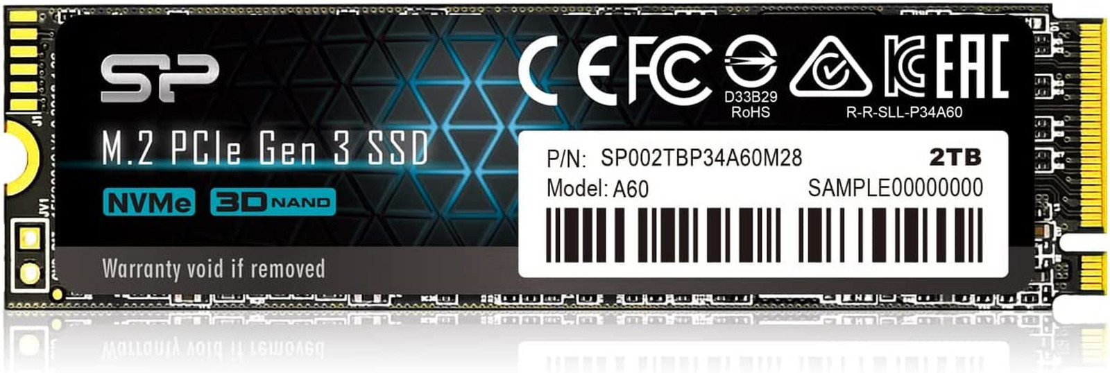2TB Nvme M.2 Pcie Gen3X4 2280 SSD Solid State Drive Speeds up to 2,200MB/s