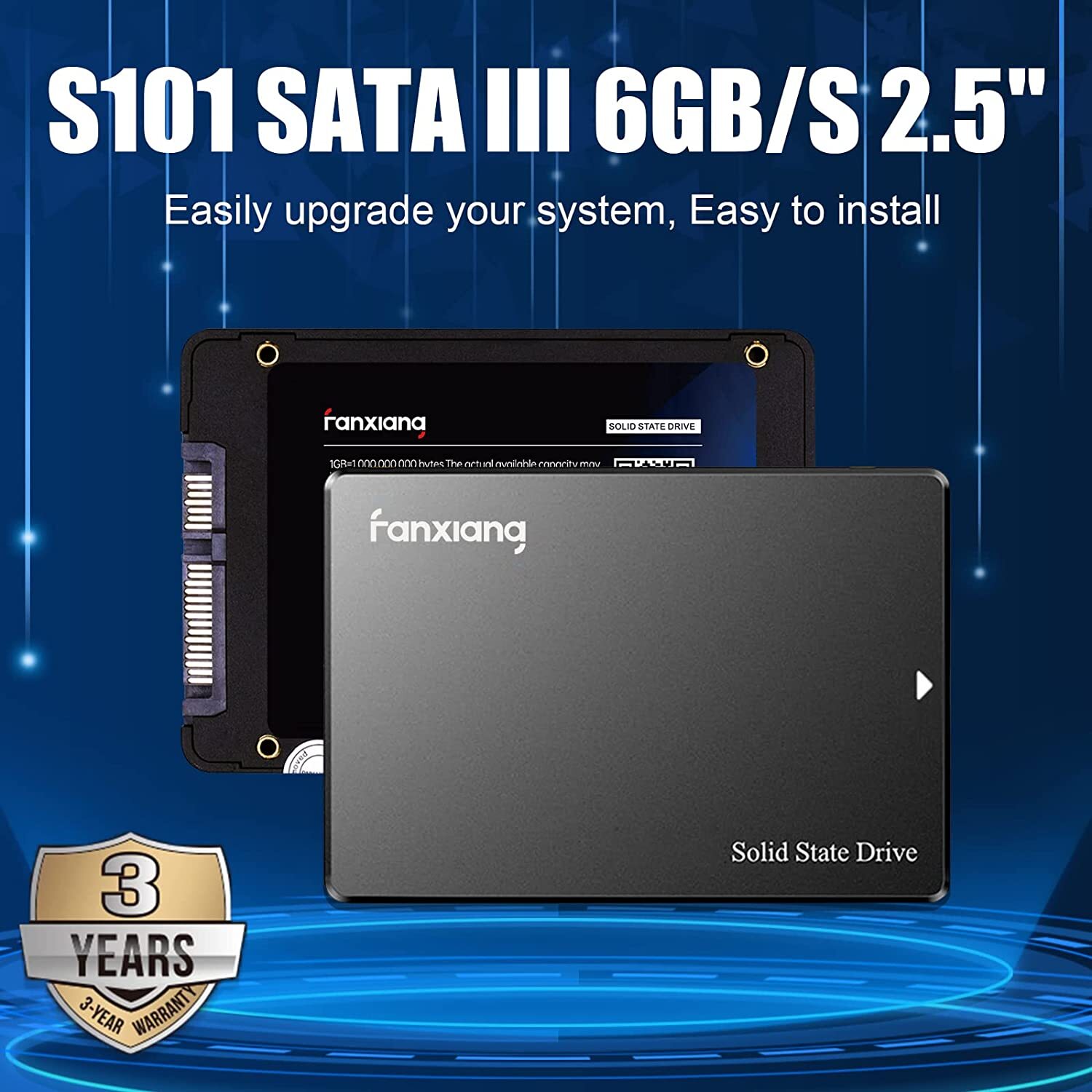 Fanxiang 256GB SSD 2.5 SATA Internal Hard Drive TLC 6Gbs 550MB/s For PC/MAC/Xbox
