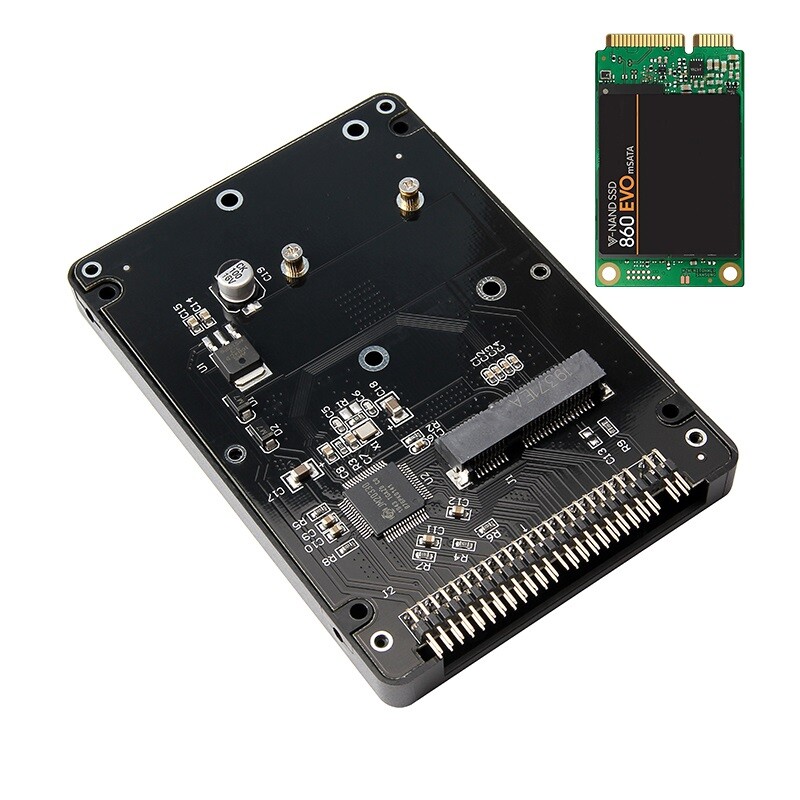 mSATA to 2.5″ IDE HDD SSD mSATA to PATA Adapter Converter Card 44PIN with Case