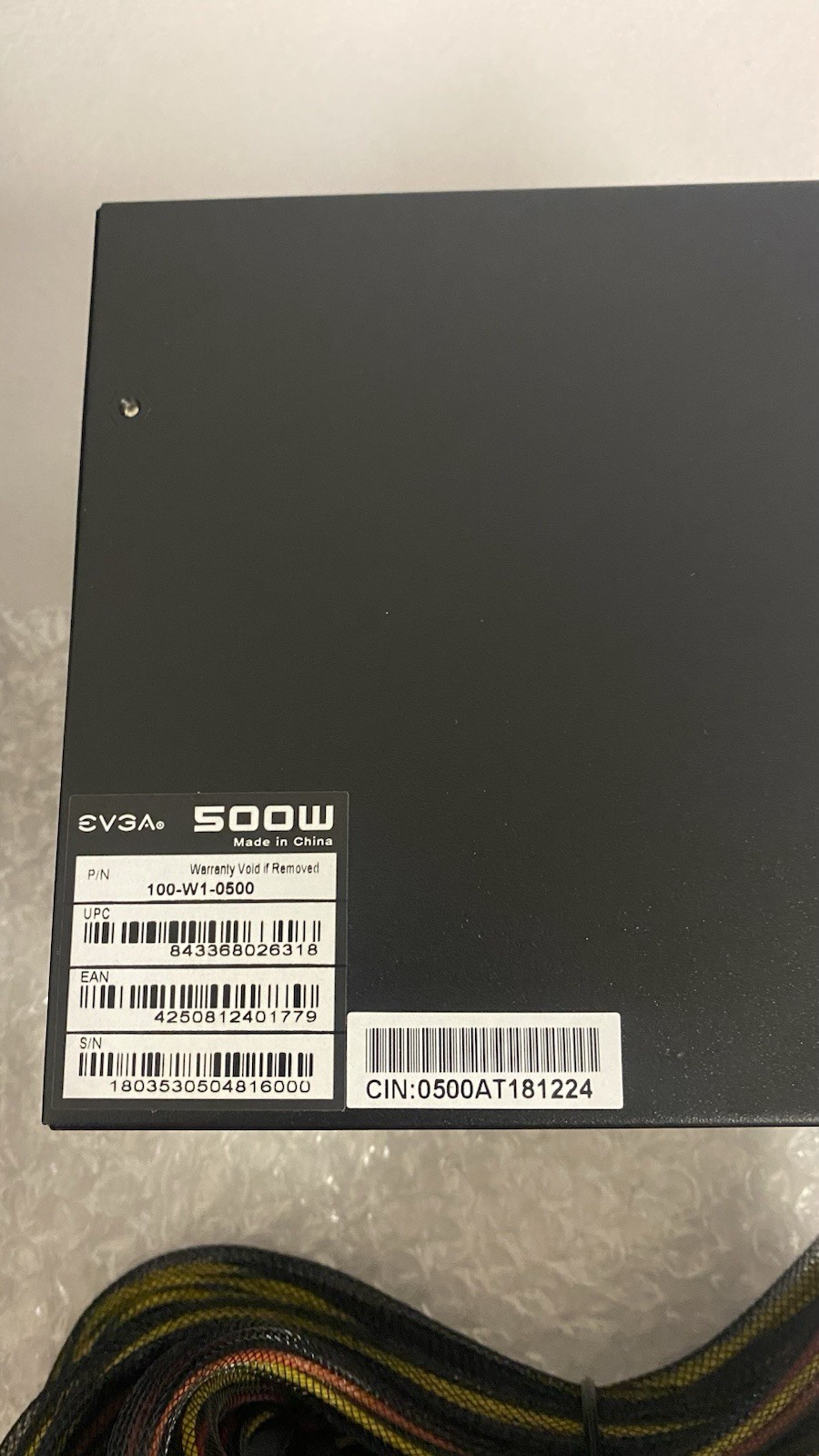 EVGA 500 W1 80Plus 500W Power Supply – 100-W1-0500-KR Brand New Fast Shipping