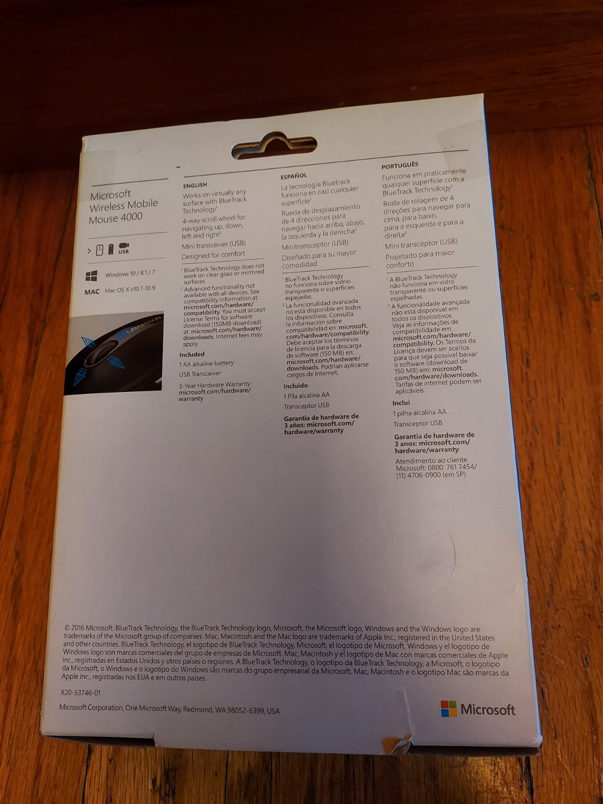 NEW Microsoft Windows Wireless Mobile 4000 BlueTrack Mouse Sealed