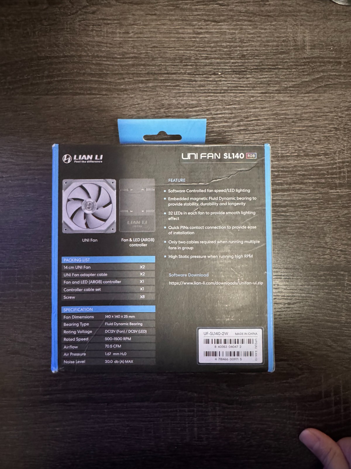 Lian Li UNI FAN SL140 RGB White 140mm Fluid Dynamic Bearing PC Case Fans